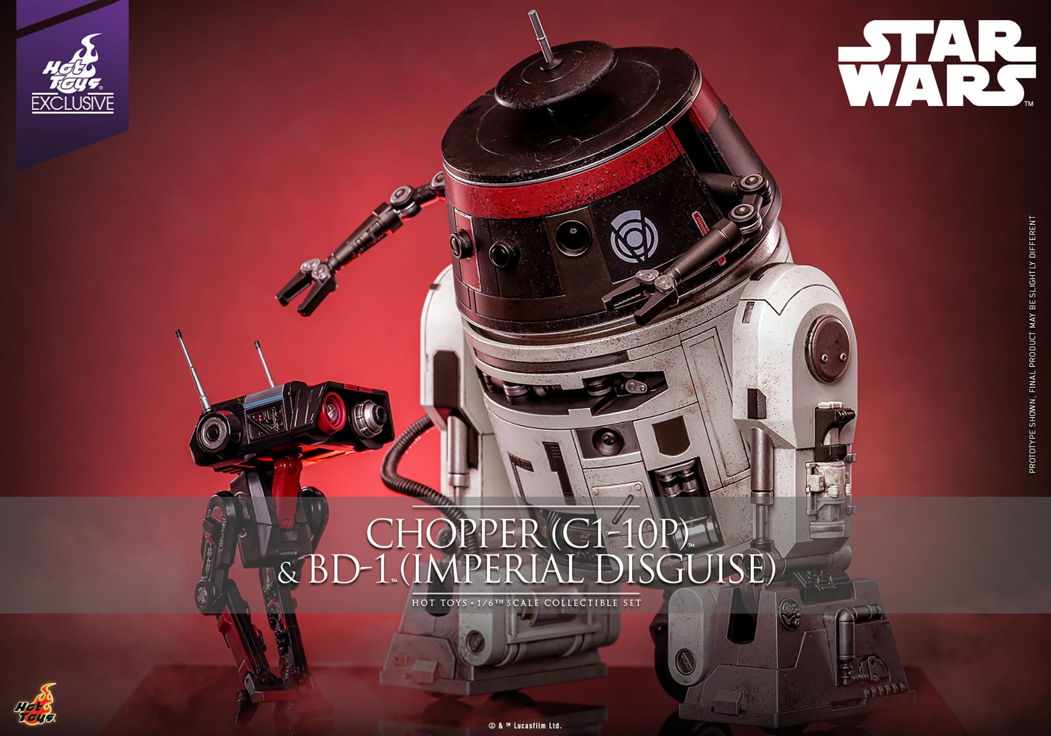 Hot Toys Star Wars: Chopper (C1-10P™) & BD-1™ (Imperial Disguise) 18cm & 8cm - Loaded Dice