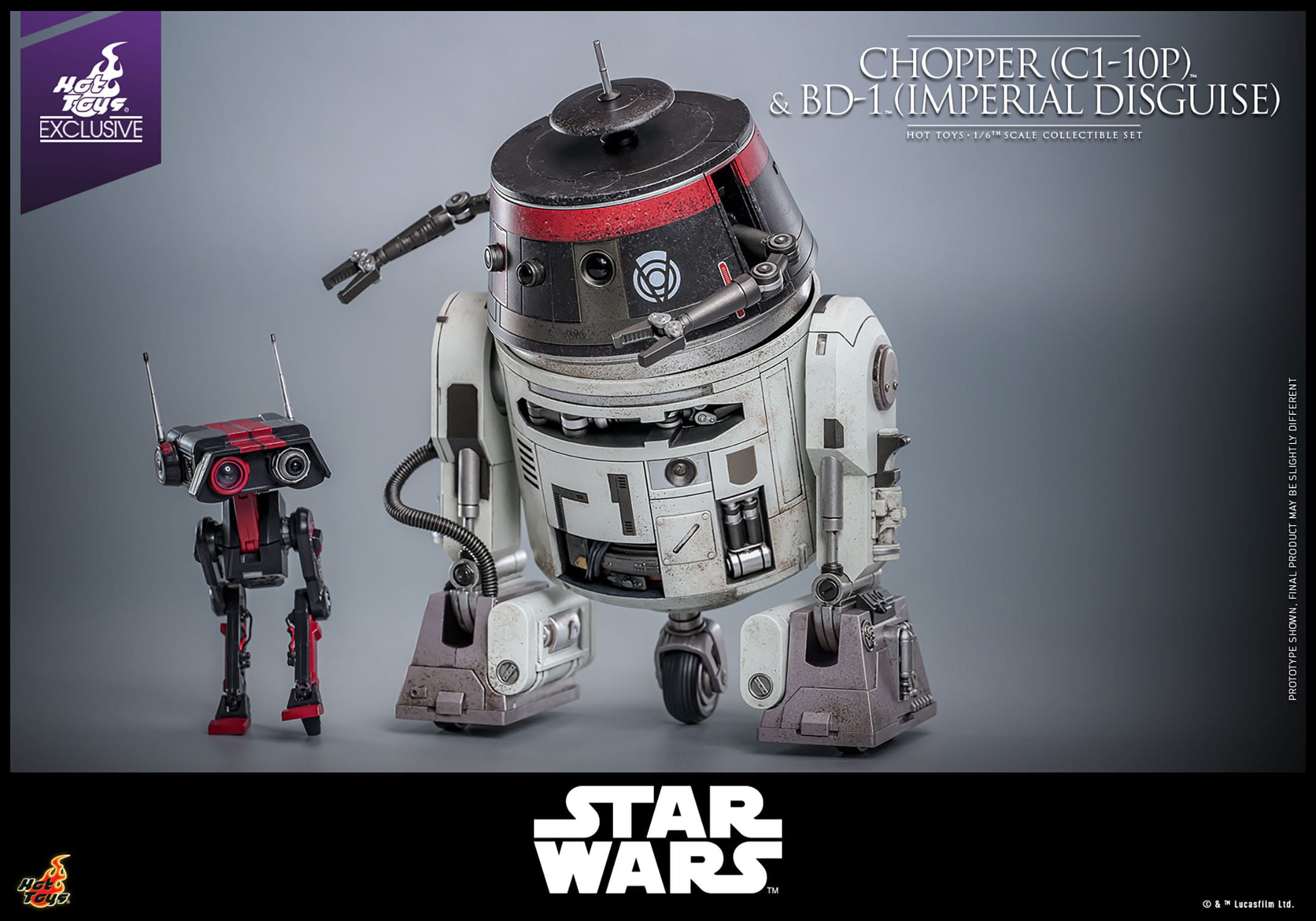 Hot Toys Star Wars: Chopper (C1-10P™) & BD-1™ (Imperial Disguise) 18cm & 8cm - Loaded Dice