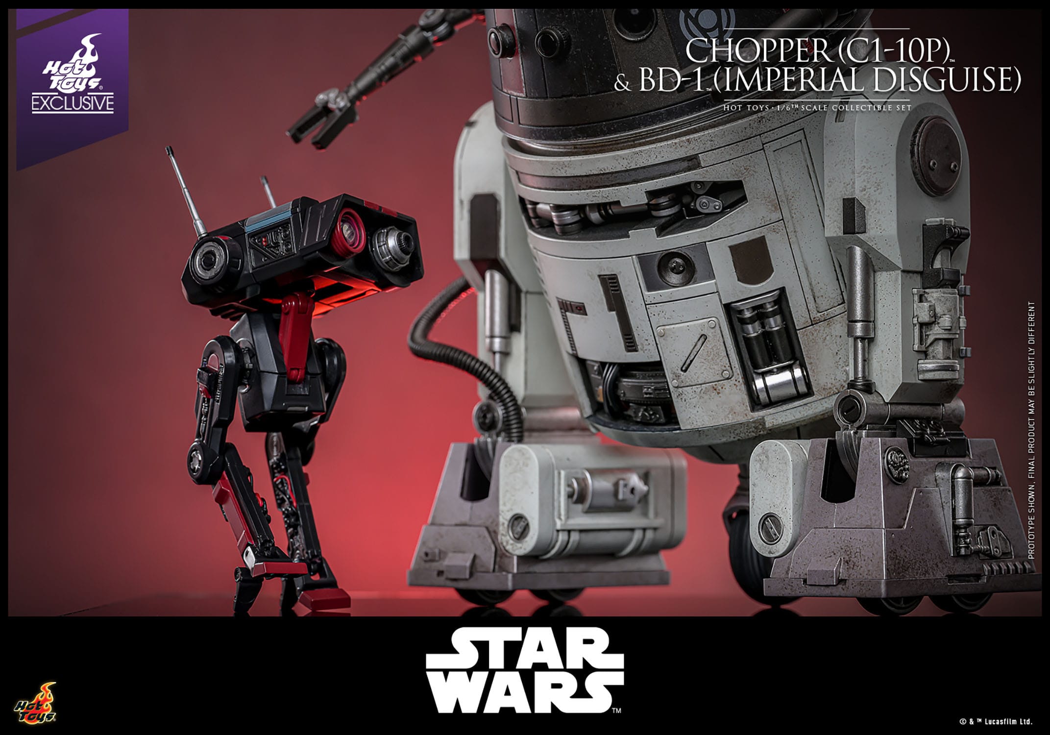 Hot Toys Star Wars: Chopper (C1-10P™) & BD-1™ (Imperial Disguise) 18cm & 8cm - Loaded Dice
