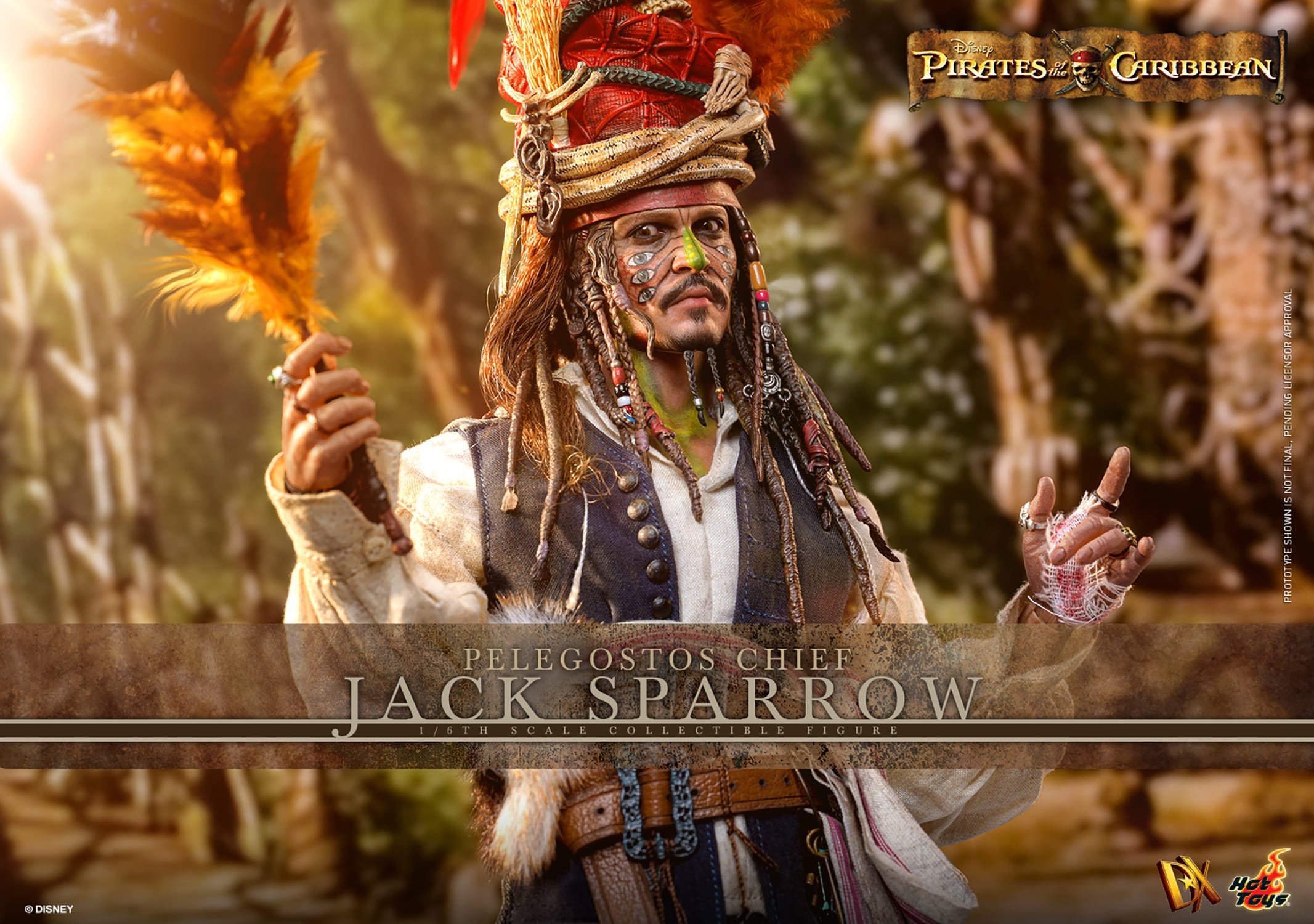 Hot Toys Pirates of the Caribbean: Dead Man's Chest Pelegostos Chief Jack Sparrow 30cm - Loaded Dice