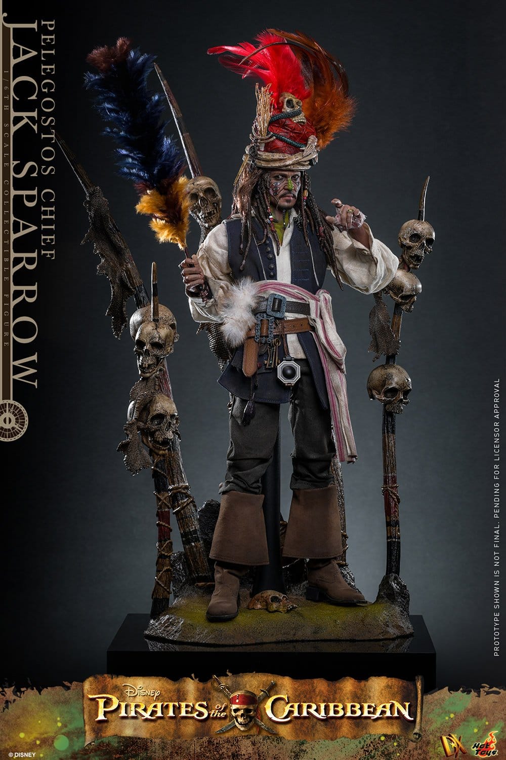 Hot Toys Pirates of the Caribbean: Dead Man's Chest Pelegostos Chief Jack Sparrow 30cm - Loaded Dice