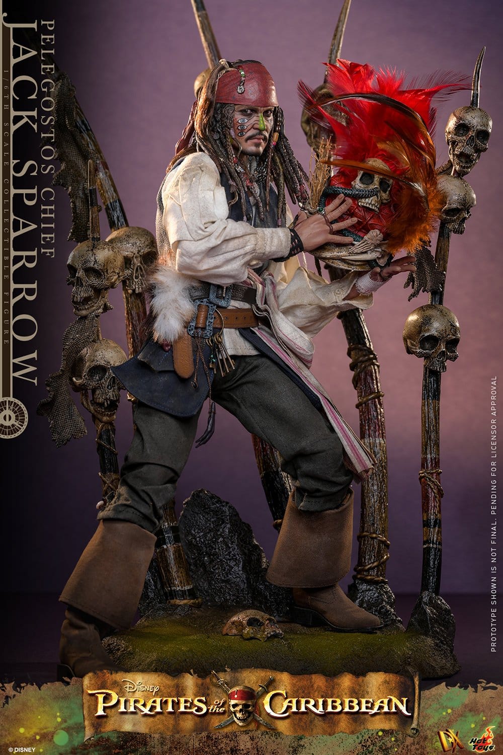 Hot Toys Pirates of the Caribbean: Dead Man's Chest Pelegostos Chief Jack Sparrow 30cm - Loaded Dice