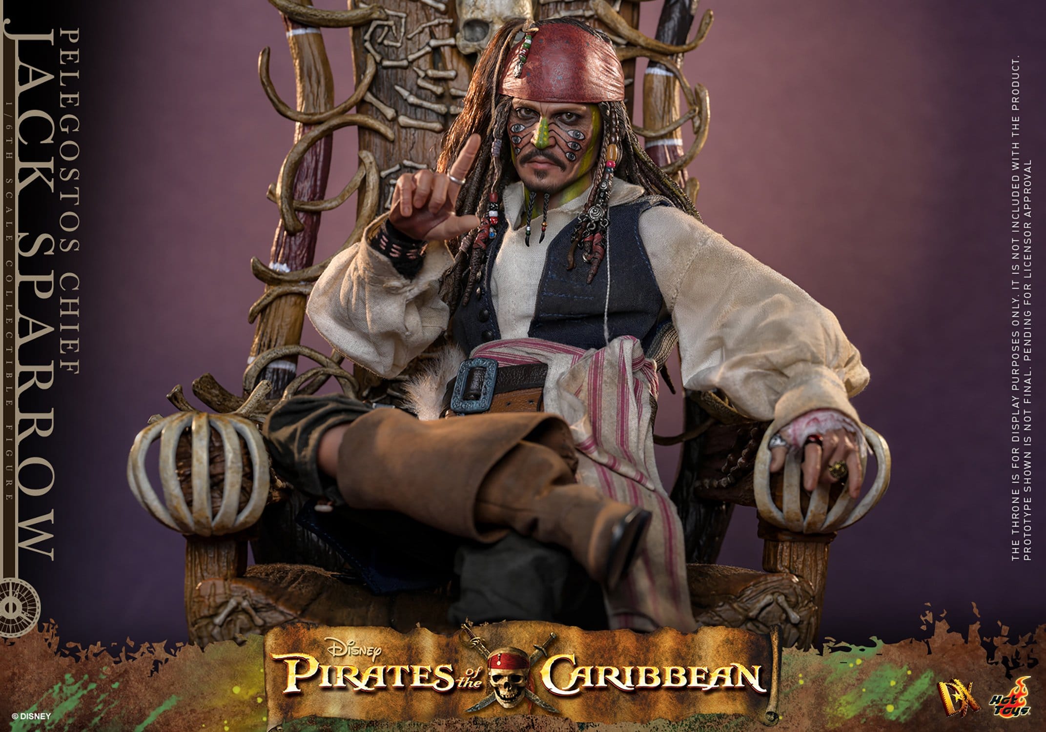 Hot Toys Pirates of the Caribbean: Dead Man's Chest Pelegostos Chief Jack Sparrow 30cm - Loaded Dice