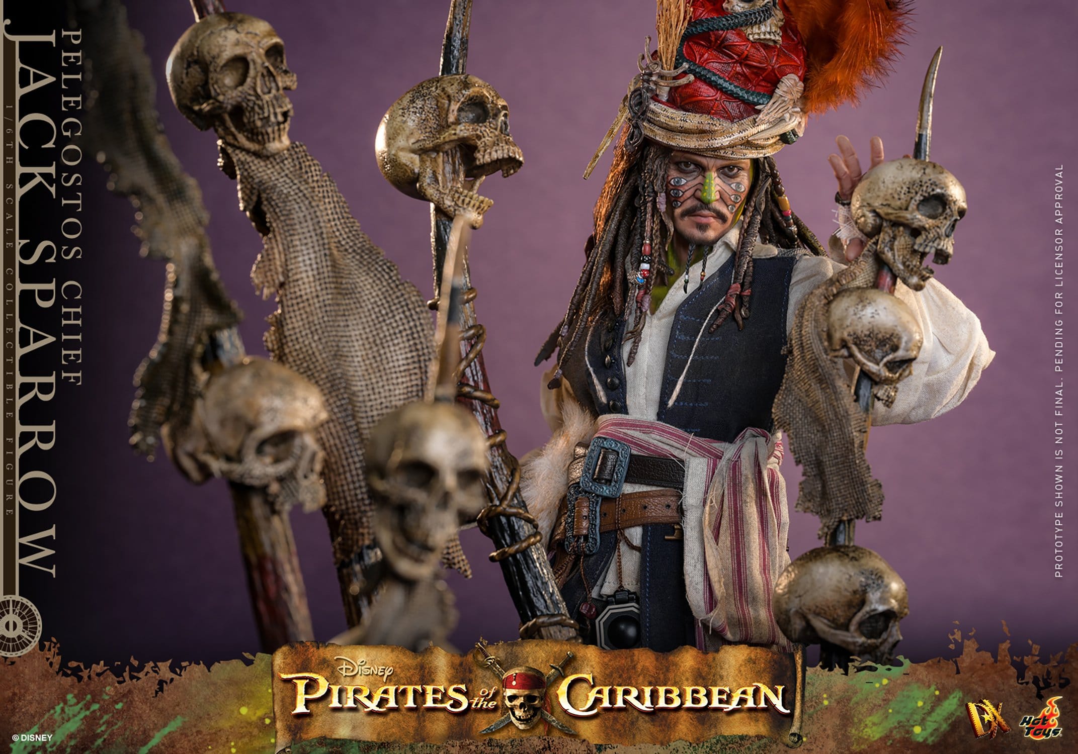 Hot Toys Pirates of the Caribbean: Dead Man's Chest Pelegostos Chief Jack Sparrow 30cm - Loaded Dice