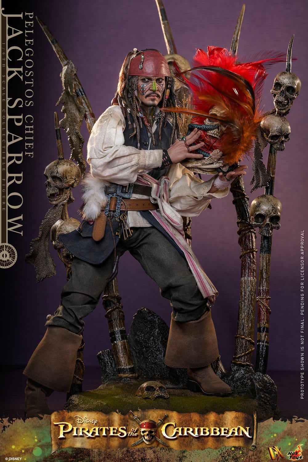 Hot Toys Pirates of the Caribbean: Dead Man's Chest Pelegostos Chief Jack Sparrow 30cm - Loaded Dice