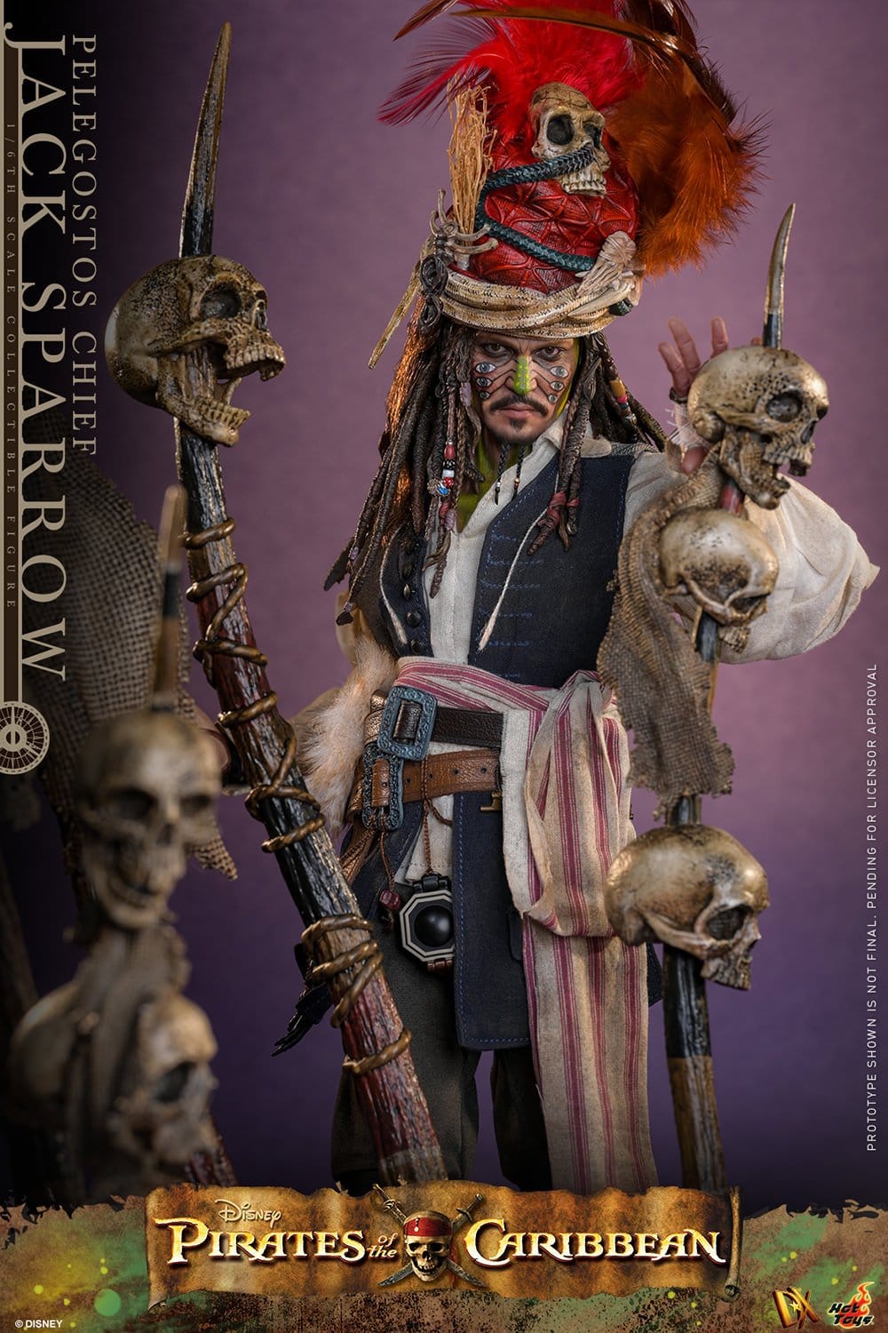 Hot Toys Pirates of the Caribbean: Dead Man's Chest Pelegostos Chief Jack Sparrow 30cm - Loaded Dice