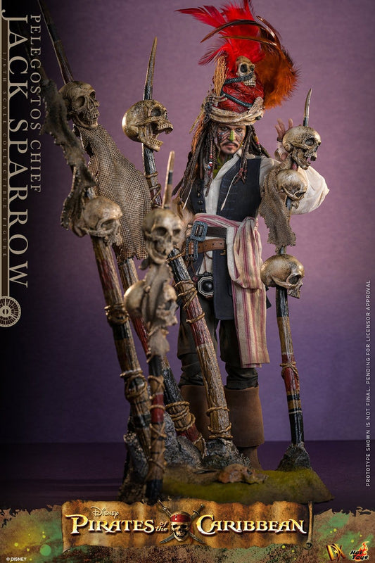 Hot Toys Pirates of the Caribbean: Dead Man's Chest Pelegostos Chief Jack Sparrow 30cm - Loaded Dice