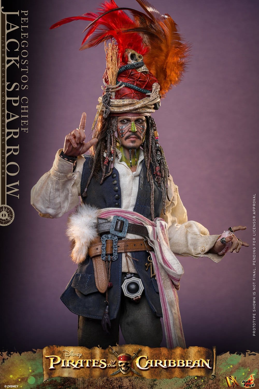 Hot Toys Pirates of the Caribbean: Dead Man's Chest Pelegostos Chief Jack Sparrow 30cm - Loaded Dice