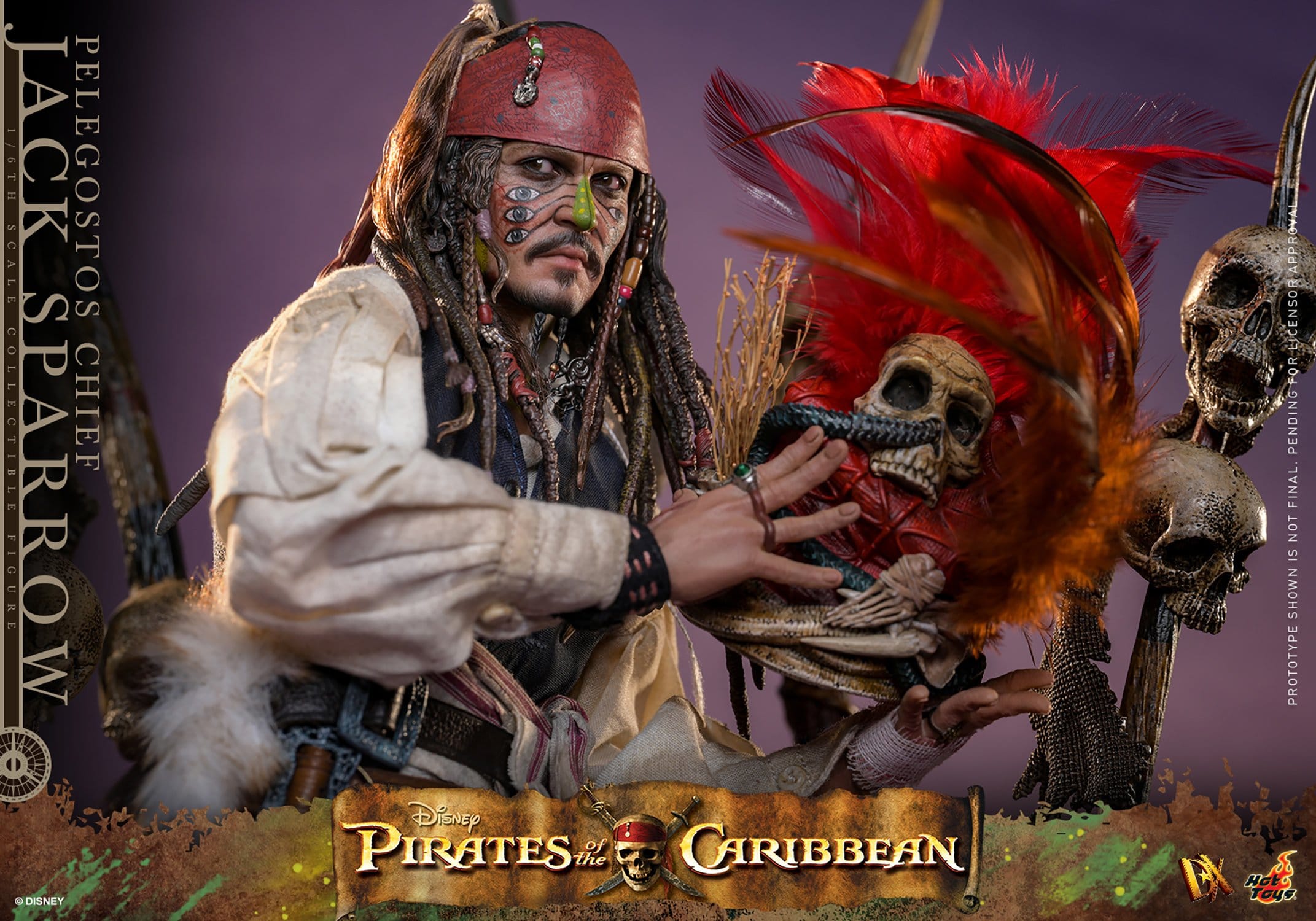 Hot Toys Pirates of the Caribbean: Dead Man's Chest Pelegostos Chief Jack Sparrow 30cm - Loaded Dice