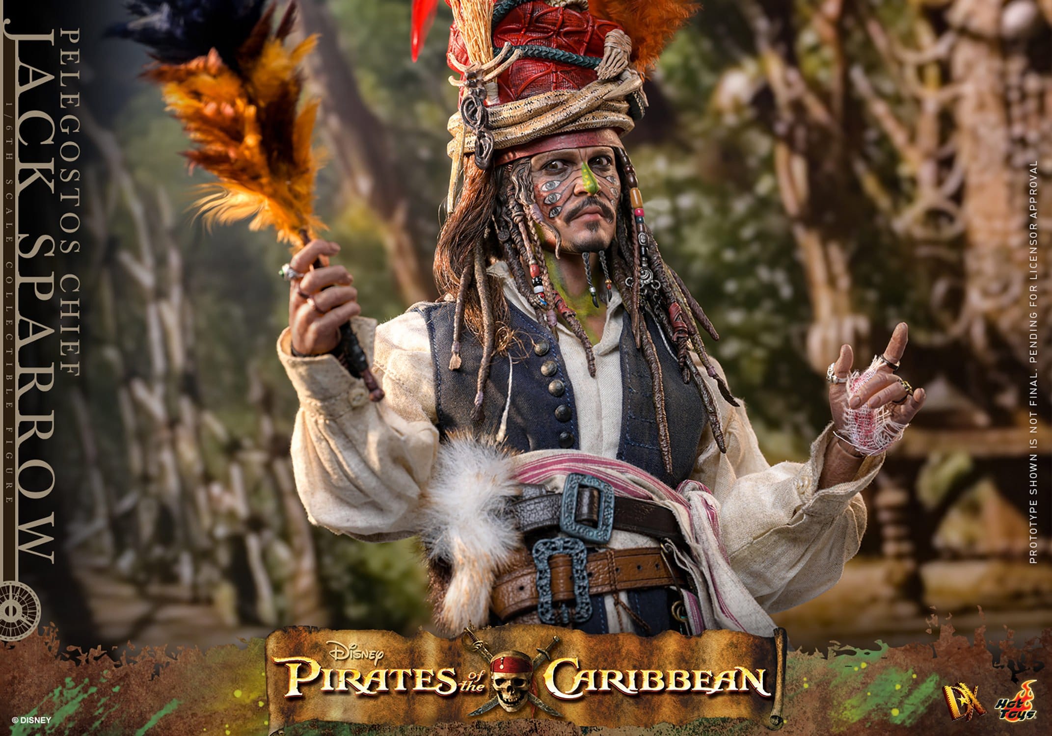 Hot Toys Pirates of the Caribbean: Dead Man's Chest Pelegostos Chief Jack Sparrow 30cm - Loaded Dice