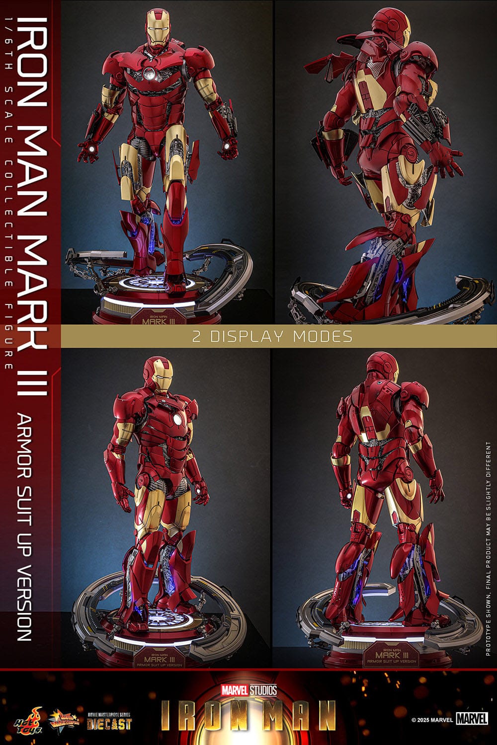 Hot Toys Iron Man: Movie Masterpiece Iron Man Mark III (Armor Suit Up Version) 32cm - Loaded Dice