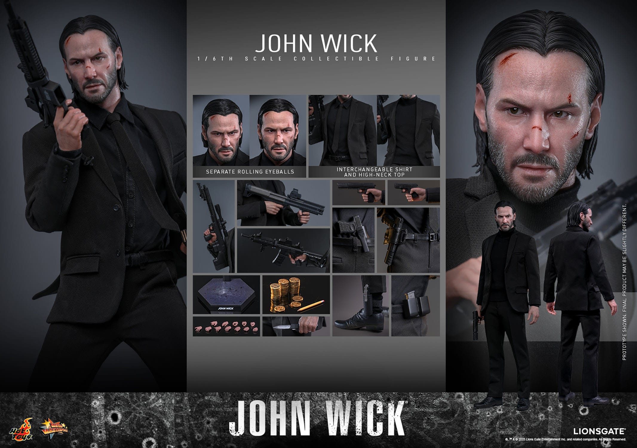 Hot Toys John Wick: Movie Masterpiece John Wick 31cm - Loaded Dice