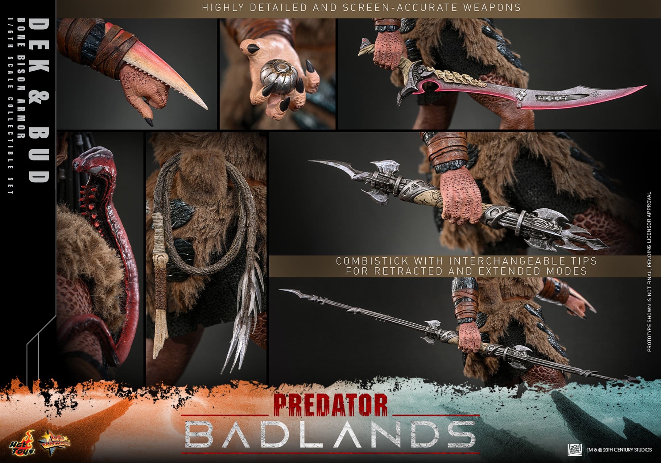 Hot Toys Predator: Badlands Masterpiece 2-Pack 1/6 Dek (Bone Bison Armor) and Bud 31cm - Loaded Dice