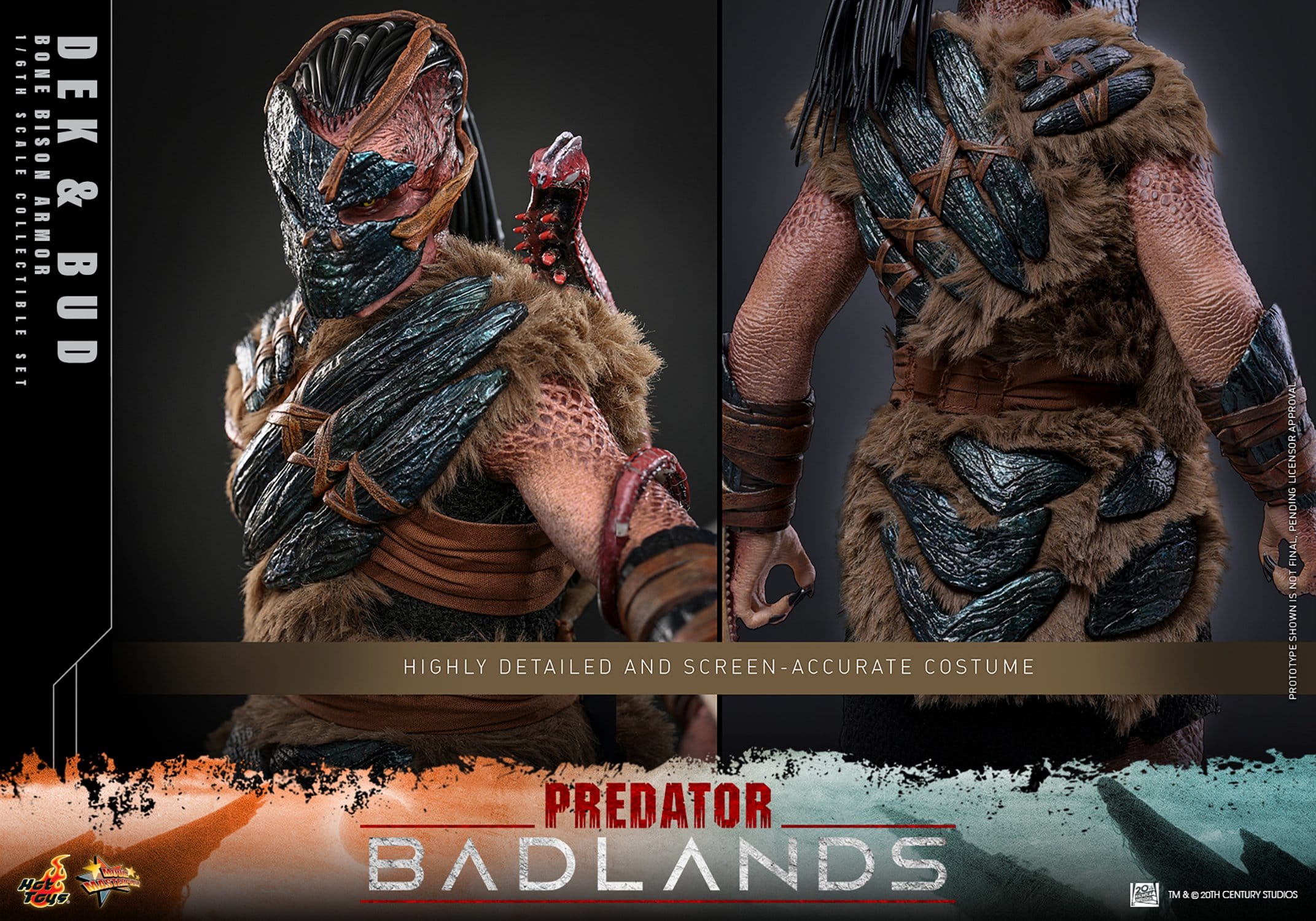 Hot Toys Predator: Badlands Masterpiece 2-Pack 1/6 Dek (Bone Bison Armor) and Bud 31cm - Loaded Dice