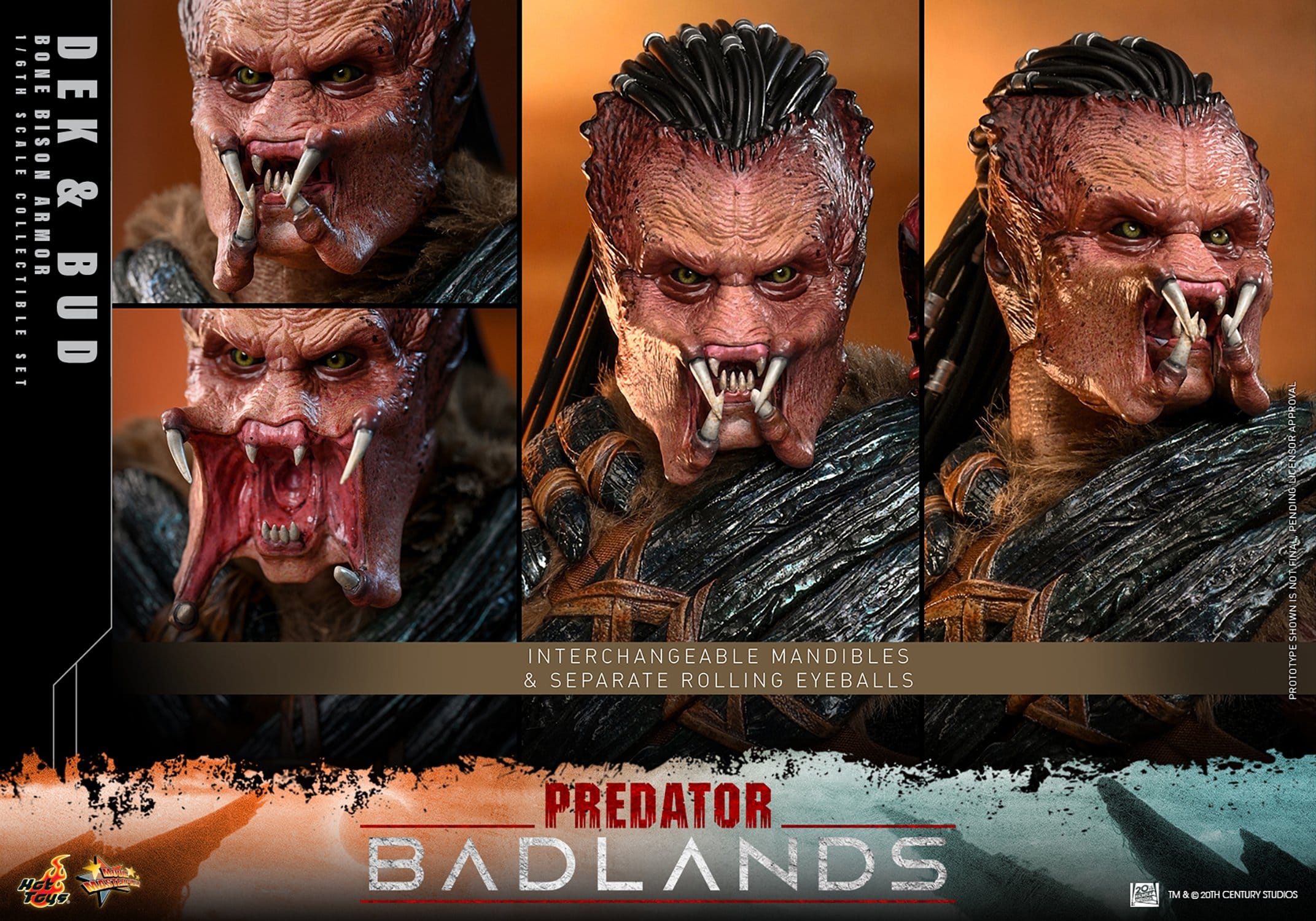 Hot Toys Predator: Badlands Masterpiece 2-Pack 1/6 Dek (Bone Bison Armor) and Bud 31cm - Loaded Dice