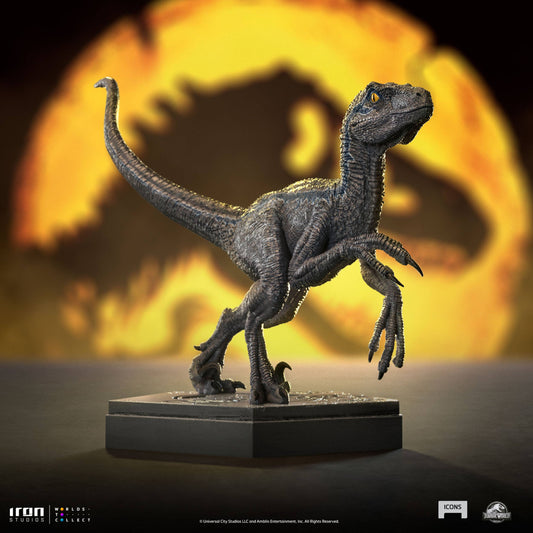 Jurassic World Icons Statue Velociraptor Blue 9 cm - Loaded Dice