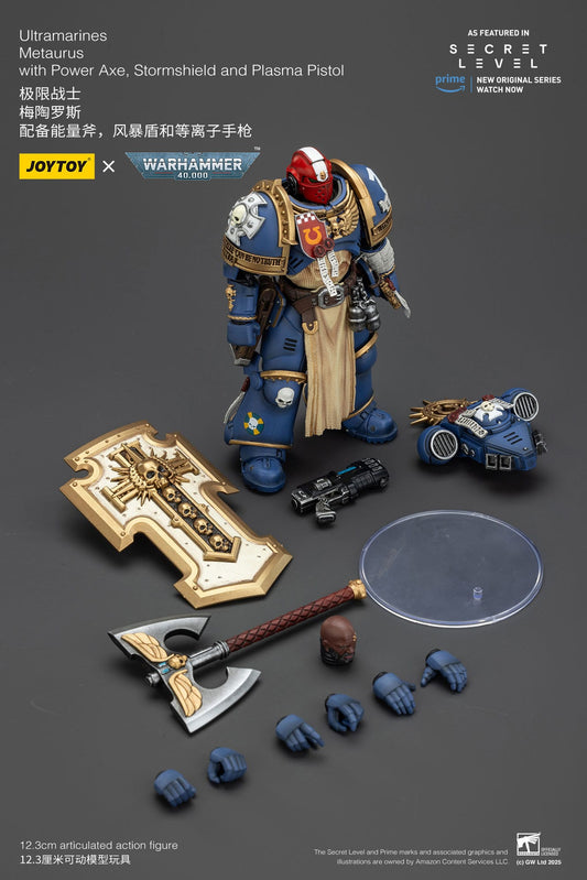 Joy Toy Warhammer 40k: Ultramarines Metaurus with Power Axe, Stormshield and Plasma Pistol 13cm - Loaded Dice