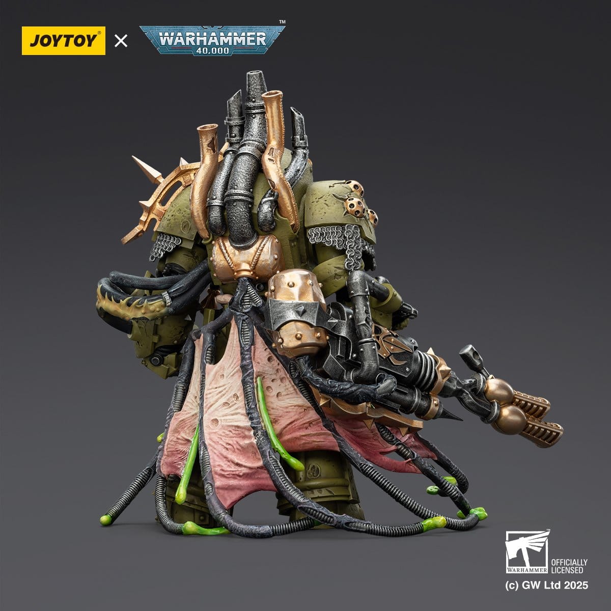 Joy Toy Warhammer 40k: Death Guard Lord of Virulence with Power Fist and Twin Plague Spewer 14cm - Loaded Dice
