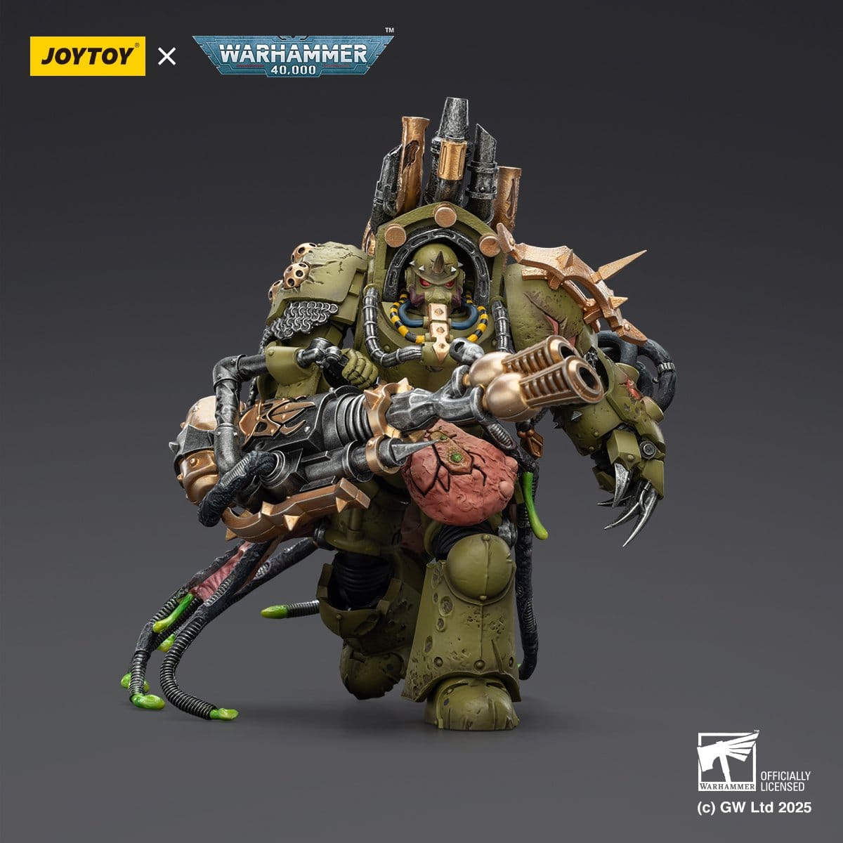 Joy Toy Warhammer 40k: Death Guard Lord of Virulence with Power Fist and Twin Plague Spewer 14cm - Loaded Dice