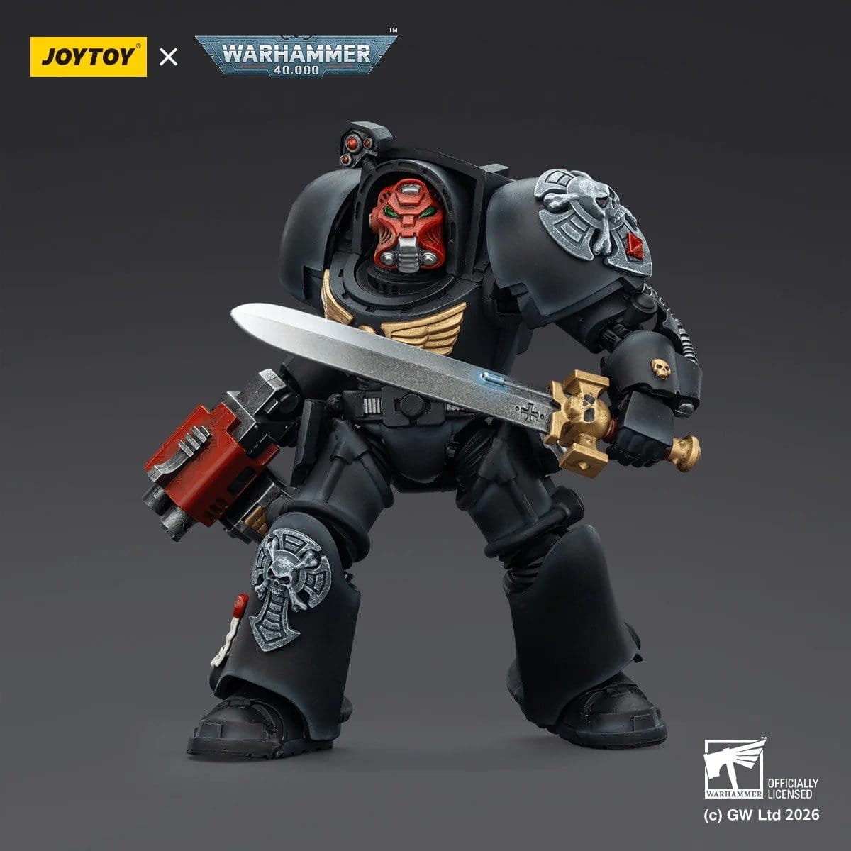 Joy Toy Warhammer 40k: Black Templars Terminator 1 with Power Sword and Storm Bolter 14cm - Loaded Dice