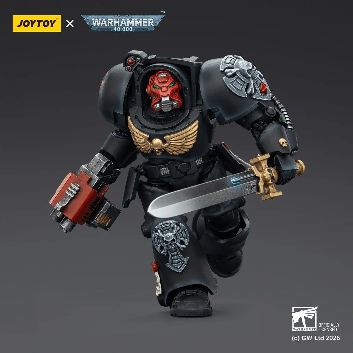 Joy Toy Warhammer 40k: Black Templars Terminator 1 with Power Sword and Storm Bolter 14cm - Loaded Dice