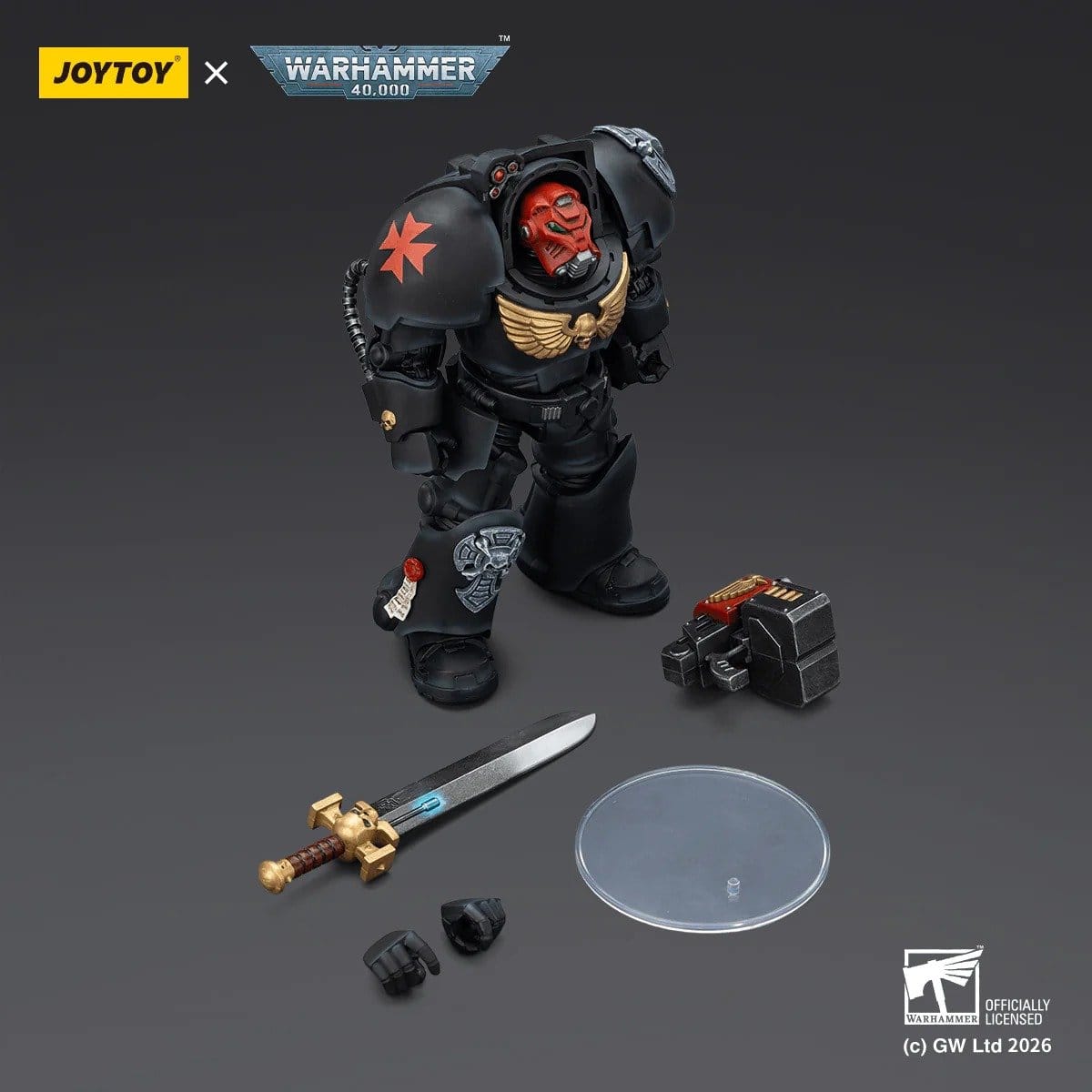 Joy Toy Warhammer 40k: Black Templars Terminator 1 with Power Sword and Storm Bolter 14cm - Loaded Dice