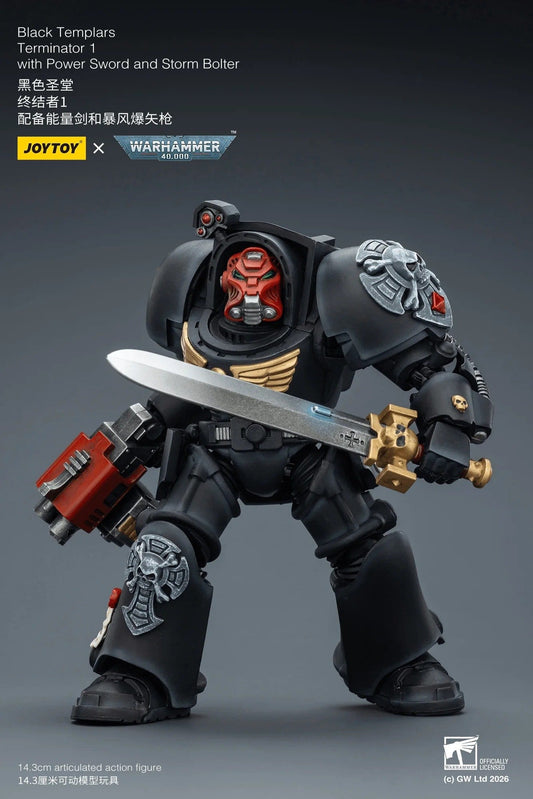 Joy Toy Warhammer 40k: Black Templars Terminator 1 with Power Sword and Storm Bolter 14cm - Loaded Dice