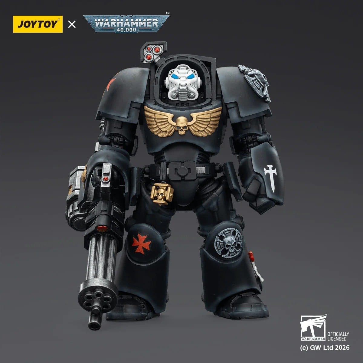 Joy Toy Warhammer 40k: Black Templars Terminator 3 with Power Fist and Assault Cannon 14cm - Loaded Dice