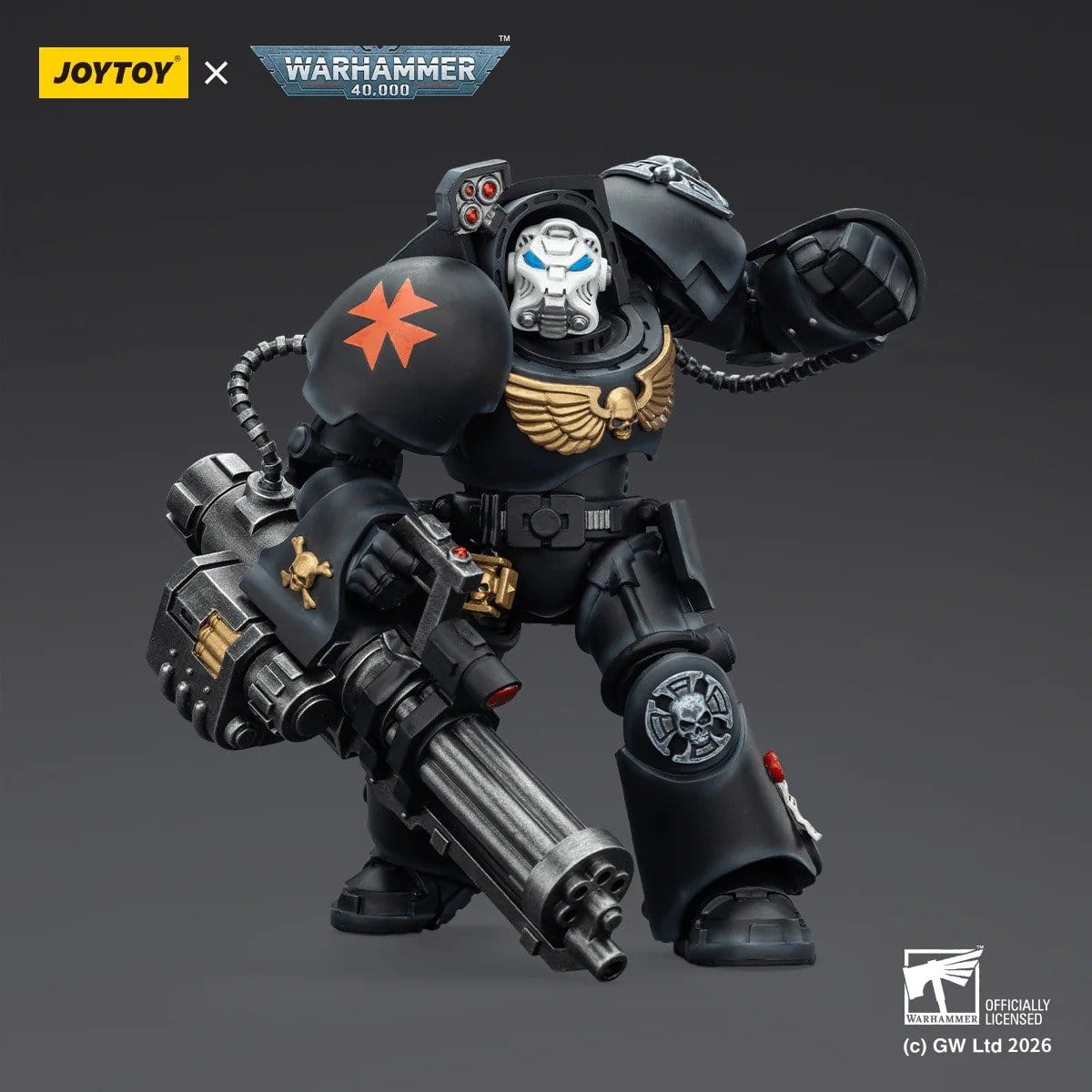 Joy Toy Warhammer 40k: Black Templars Terminator 3 with Power Fist and Assault Cannon 14cm - Loaded Dice