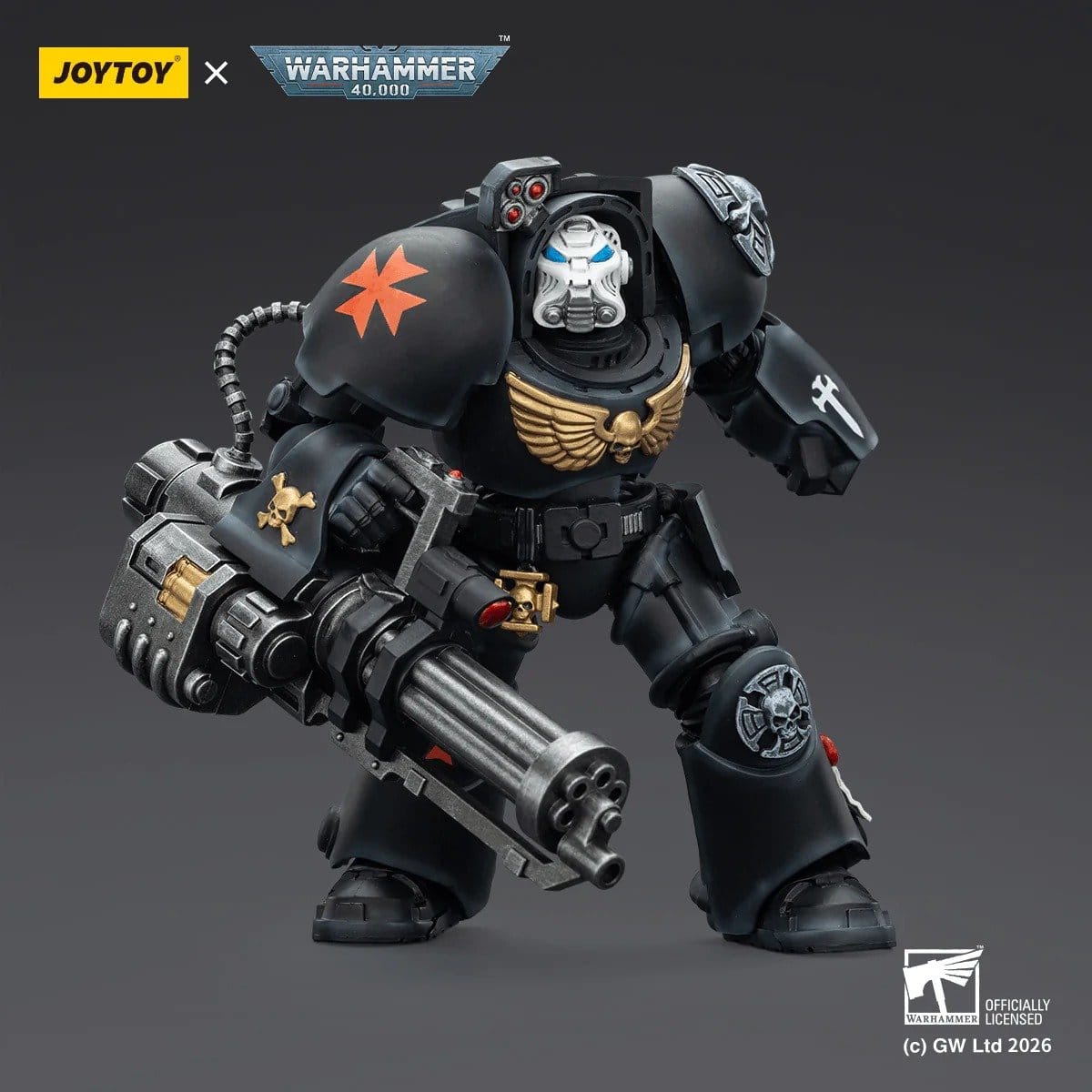 Joy Toy Warhammer 40k: Black Templars Terminator 3 with Power Fist and Assault Cannon 14cm - Loaded Dice