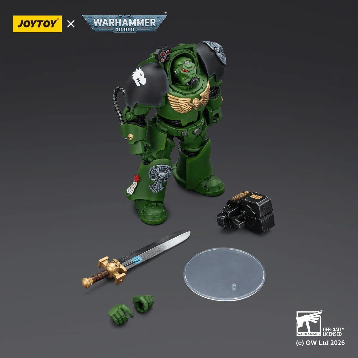 Joy Toy Warhammer 40k: Salamanders Terminator 1 with Power Sword and Storm Bolter 14cm - Loaded Dice