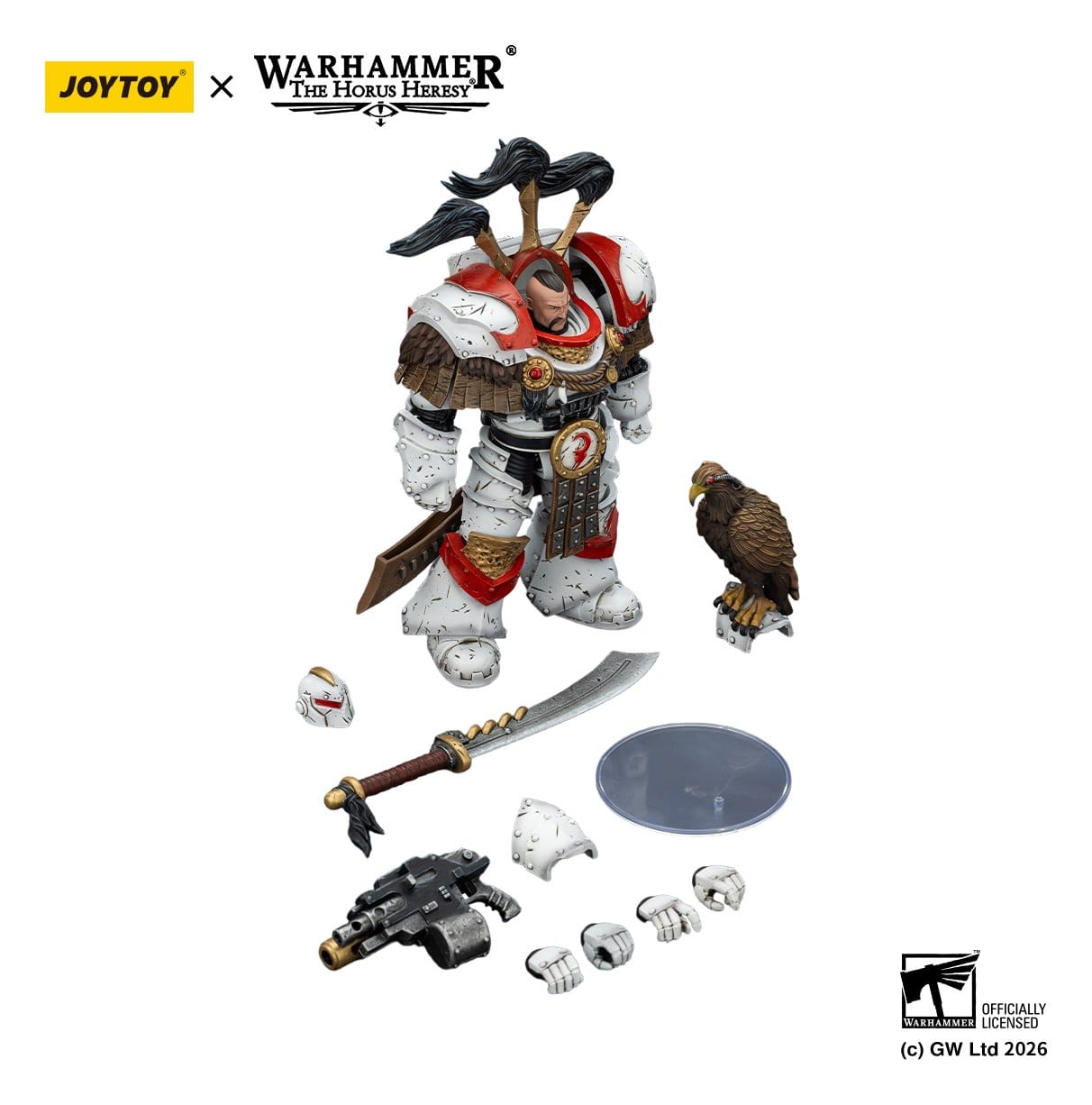 Joy Toy Warhammer 40k: White Scars Legion Praetor in Cataphractii Terminator Armour with Cyber Hawk Chogorian sword and combi-melta 14cm - Loaded Dice