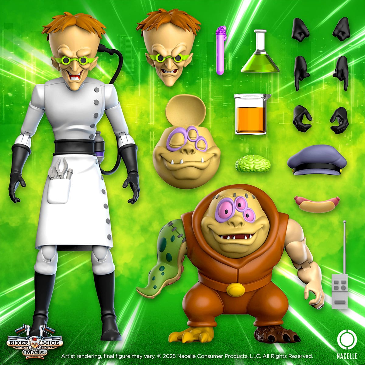 Biker Mice From Mars Action Figure Karbunkle & Fred The Mutant 23cm - Loaded Dice