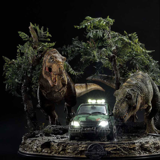 Jurassic World: The Lost World Statue 1/15 T-Rex Cliff Attack 53 cm - Loaded Dice