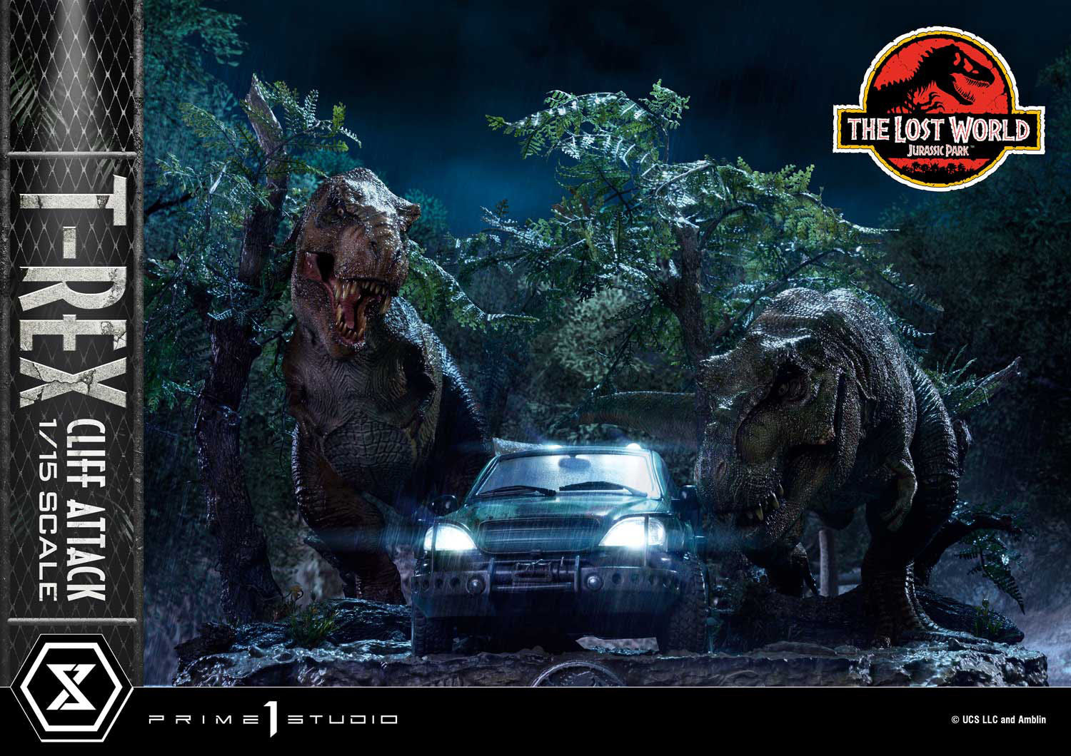 Jurassic World: The Lost World Statue 1/15 T-Rex Cliff Attack 53 cm - Loaded Dice