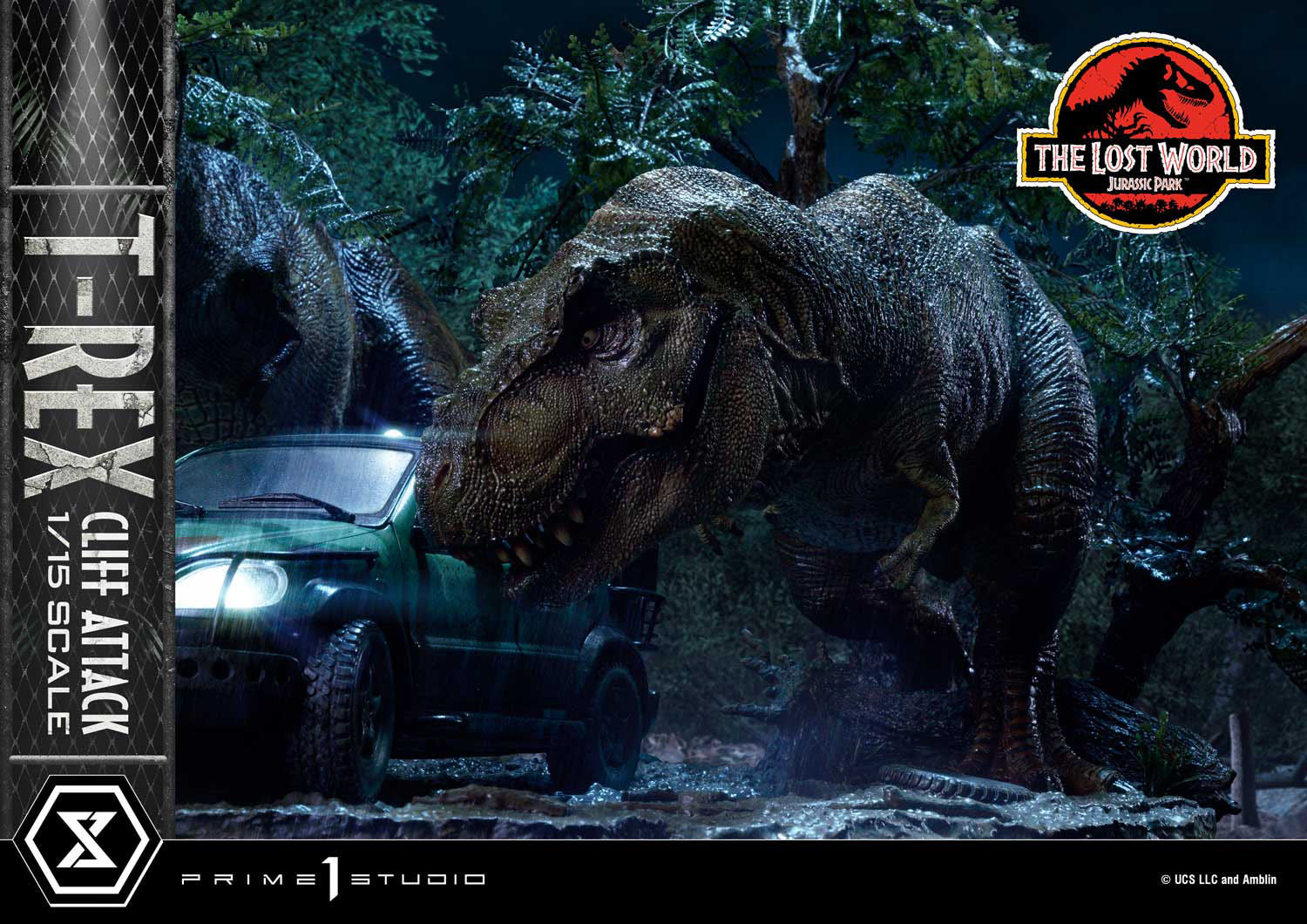 Jurassic World: The Lost World Statue 1/15 T-Rex Cliff Attack 53 cm - Loaded Dice