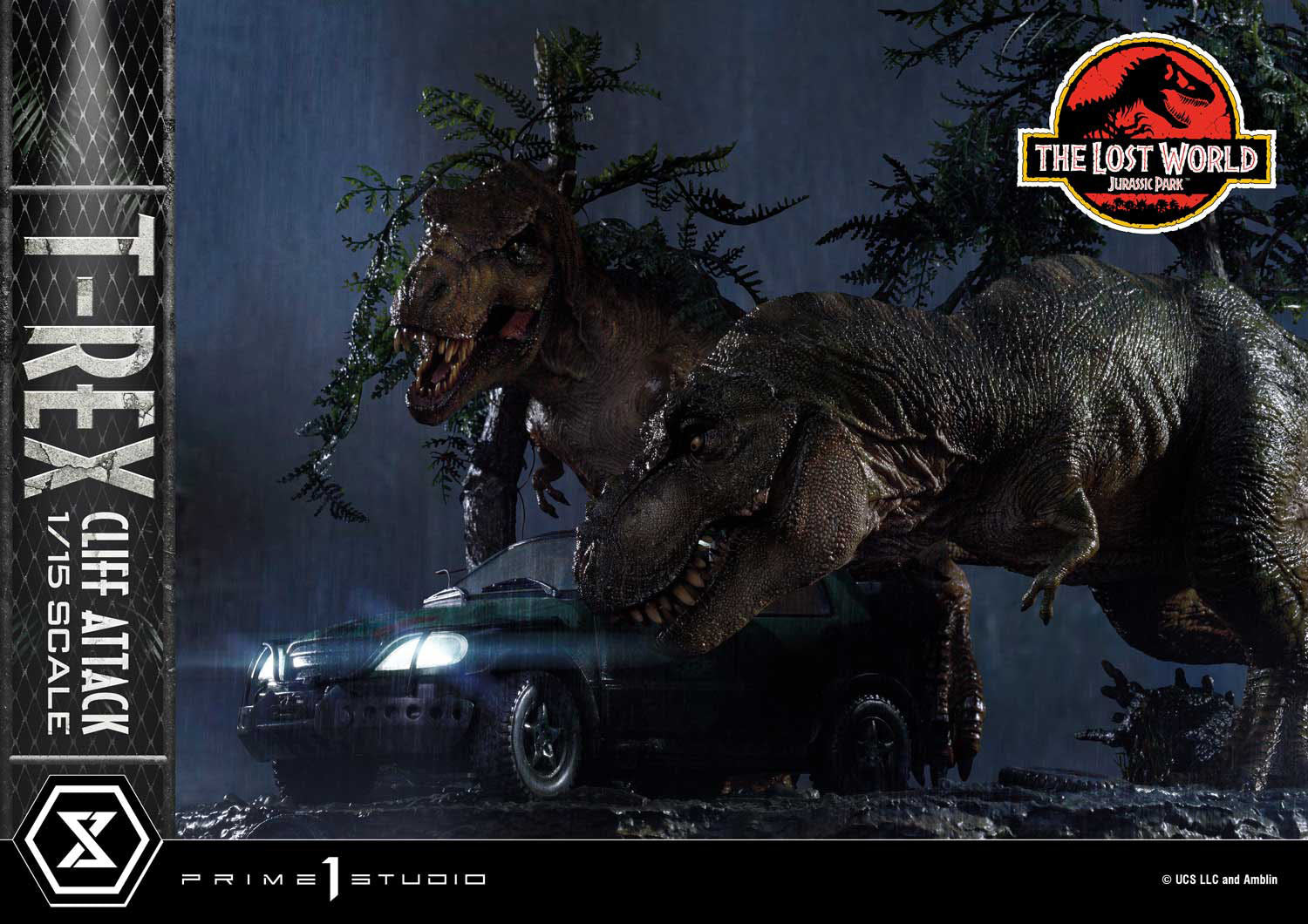 Jurassic World: The Lost World Statue 1/15 T-Rex Cliff Attack 53 cm - Loaded Dice