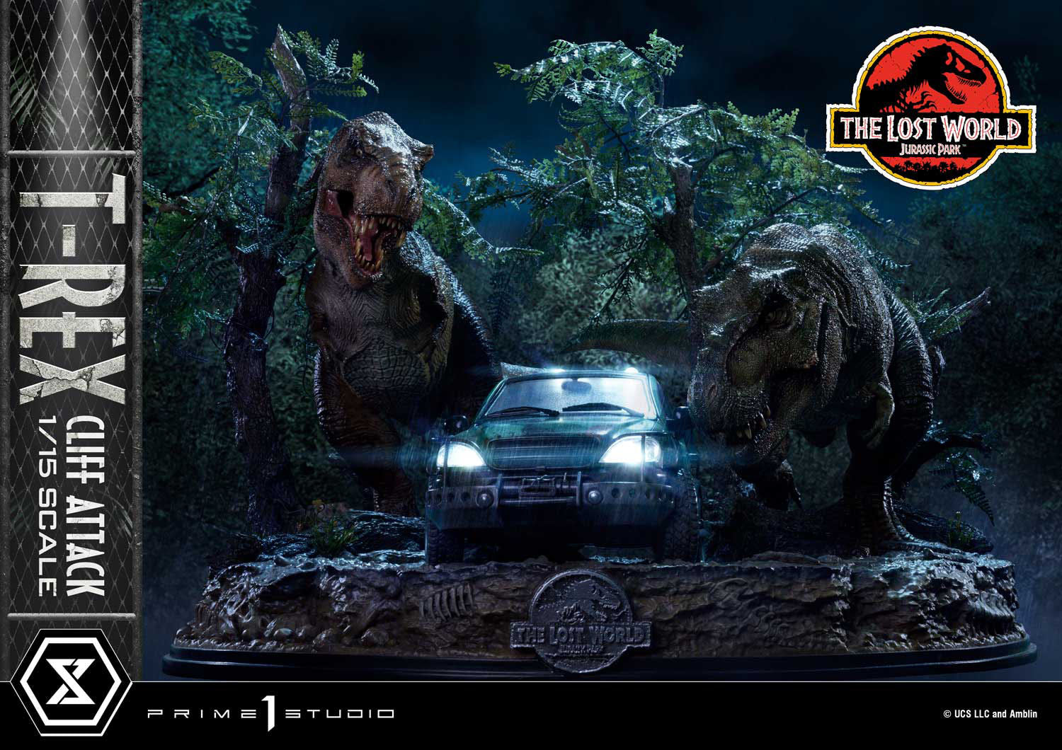 Jurassic World: The Lost World Statue 1/15 T-Rex Cliff Attack 53 cm - Loaded Dice