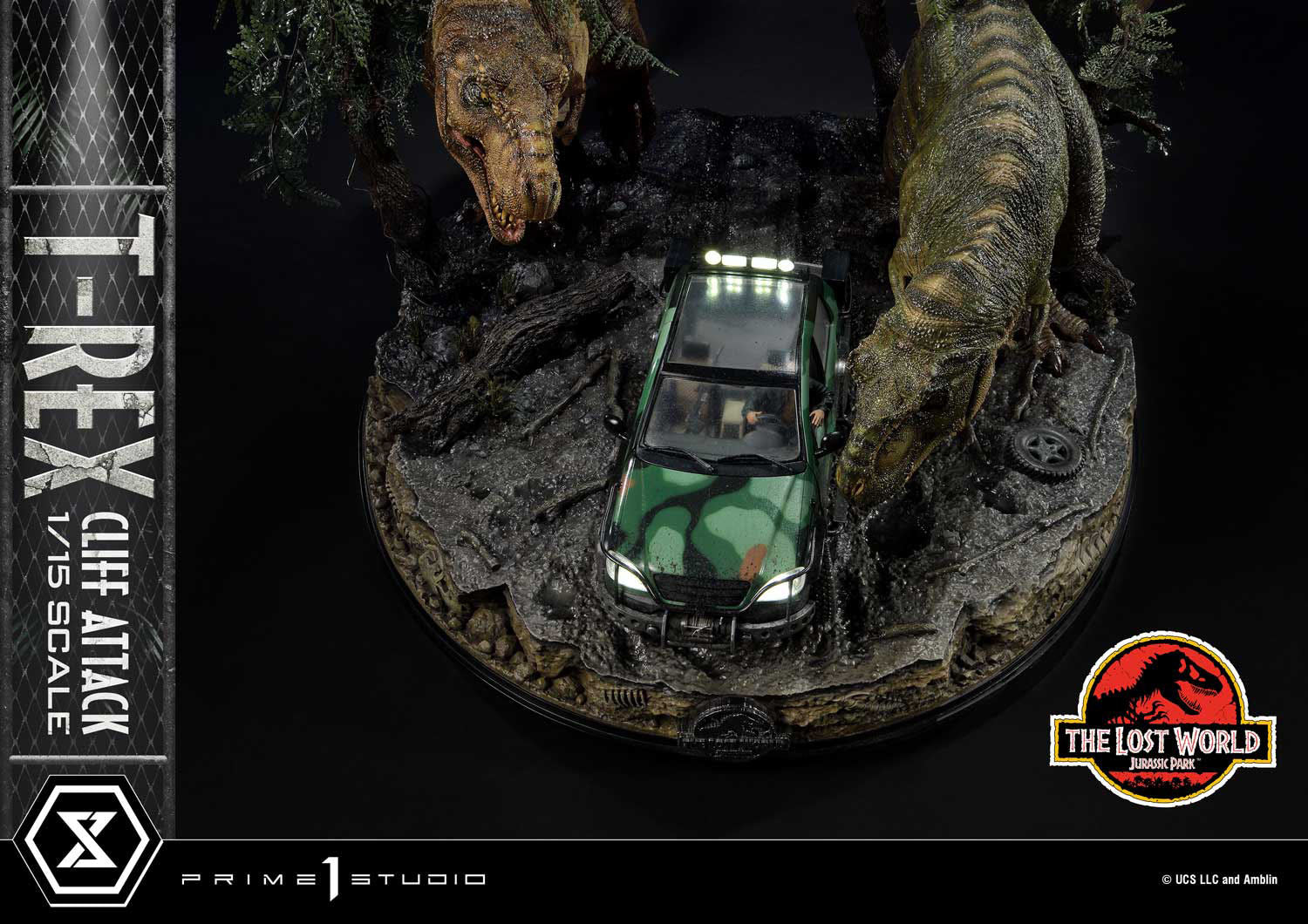 Jurassic World: The Lost World Statue 1/15 T-Rex Cliff Attack 53 cm - Loaded Dice