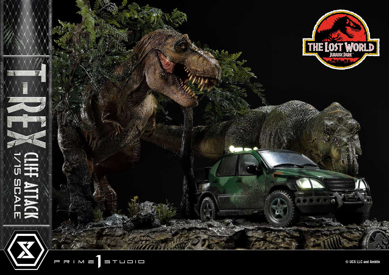 Jurassic World: The Lost World Statue 1/15 T-Rex Cliff Attack 53 cm - Loaded Dice
