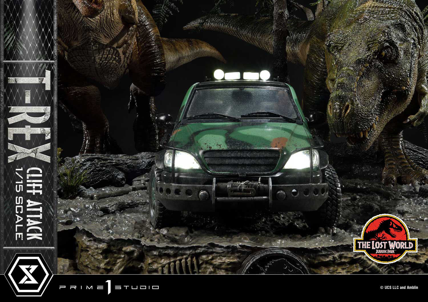 Jurassic World: The Lost World Statue 1/15 T-Rex Cliff Attack 53 cm - Loaded Dice