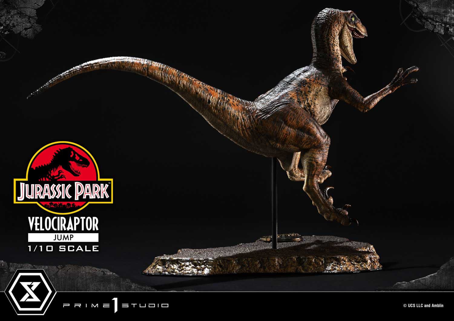 Jurassic Park Prime Collectibles Statue 1/10 Velociraptor Jump 21 cm - Loaded Dice