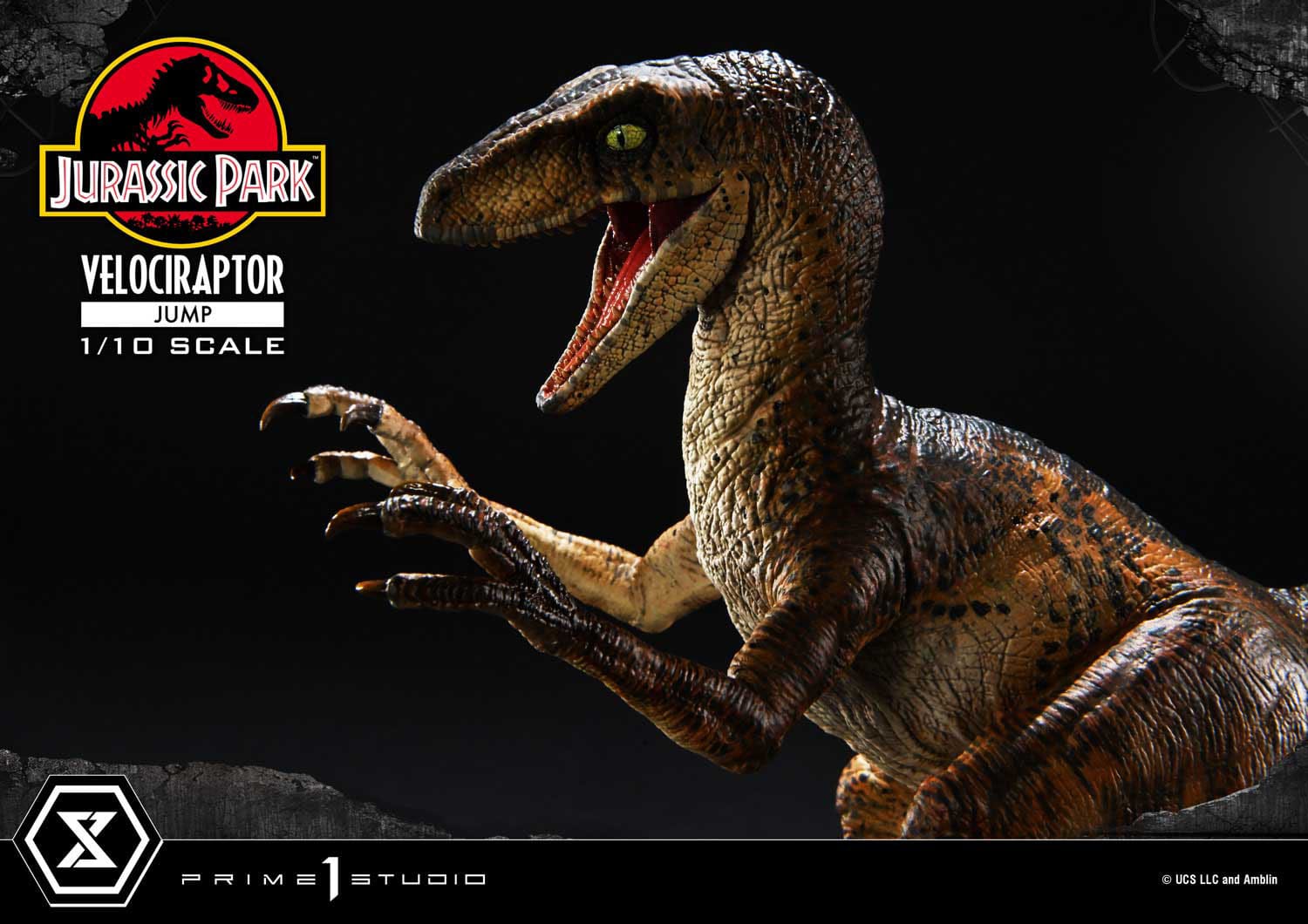 Jurassic Park Prime Collectibles Statue 1/10 Velociraptor Jump 21 cm - Loaded Dice