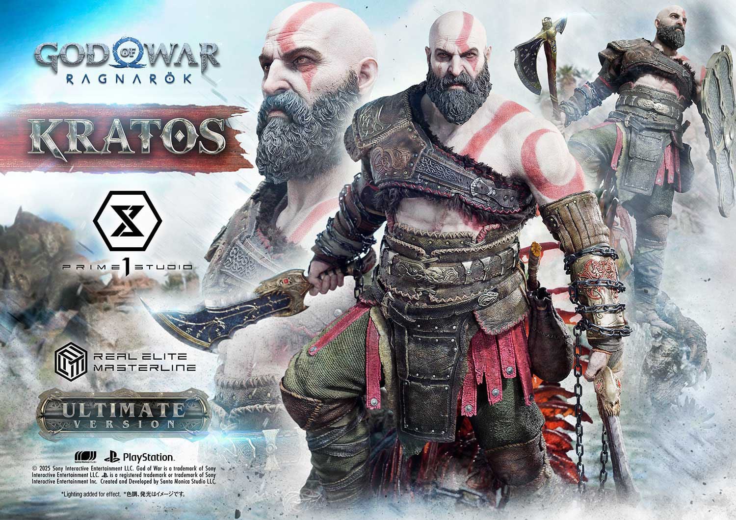 God of War: Ragnarok Real Elite Masterline Series Statue 1/3 Kratos Ultimate Version 95cm