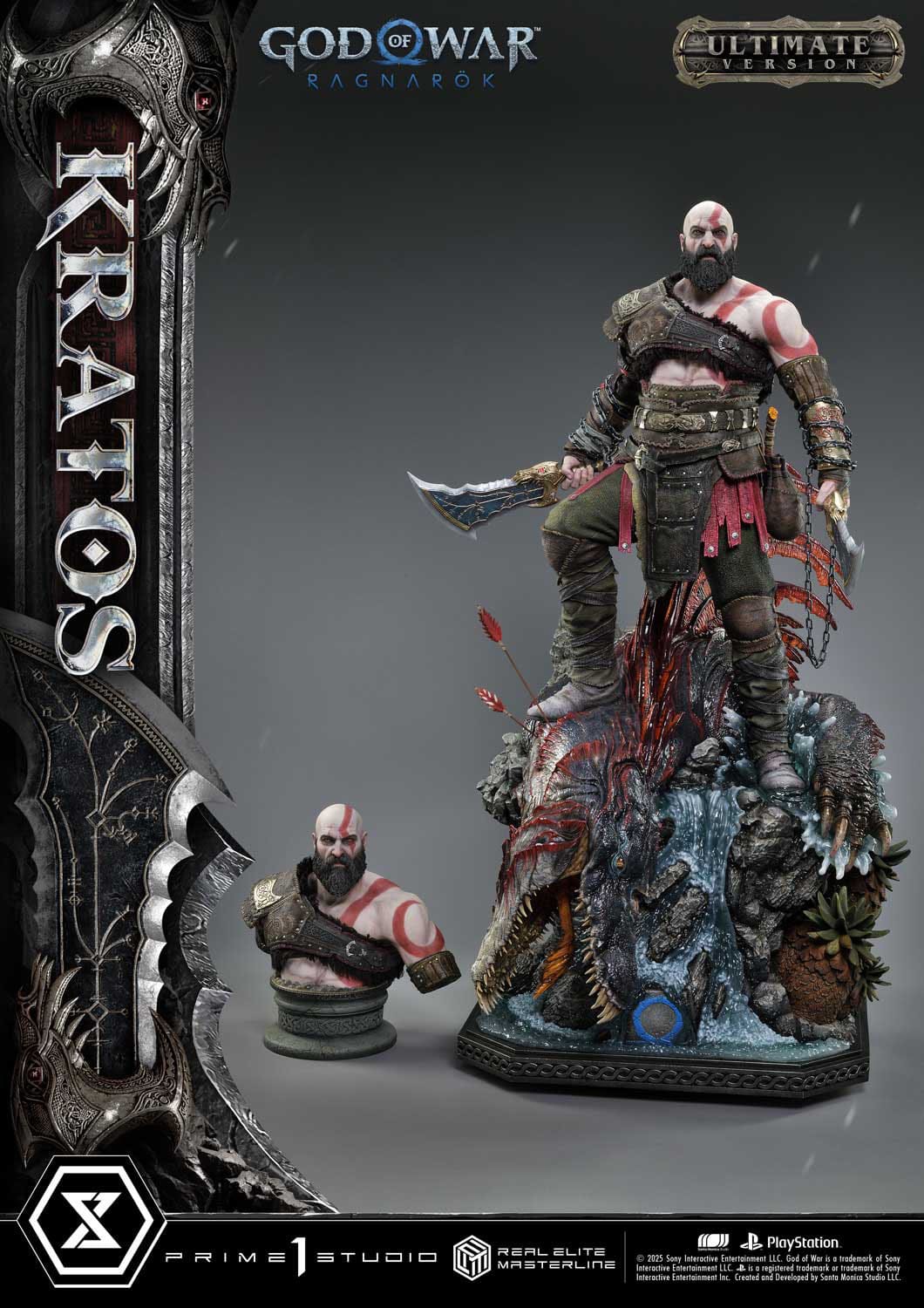God of War: Ragnarok Real Elite Masterline Series Statue 1/3 Kratos Ultimate Version 95cm