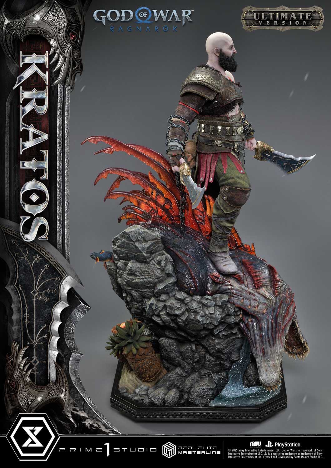 God of War: Ragnarok Real Elite Masterline Series Statue 1/3 Kratos Ultimate Version 95cm