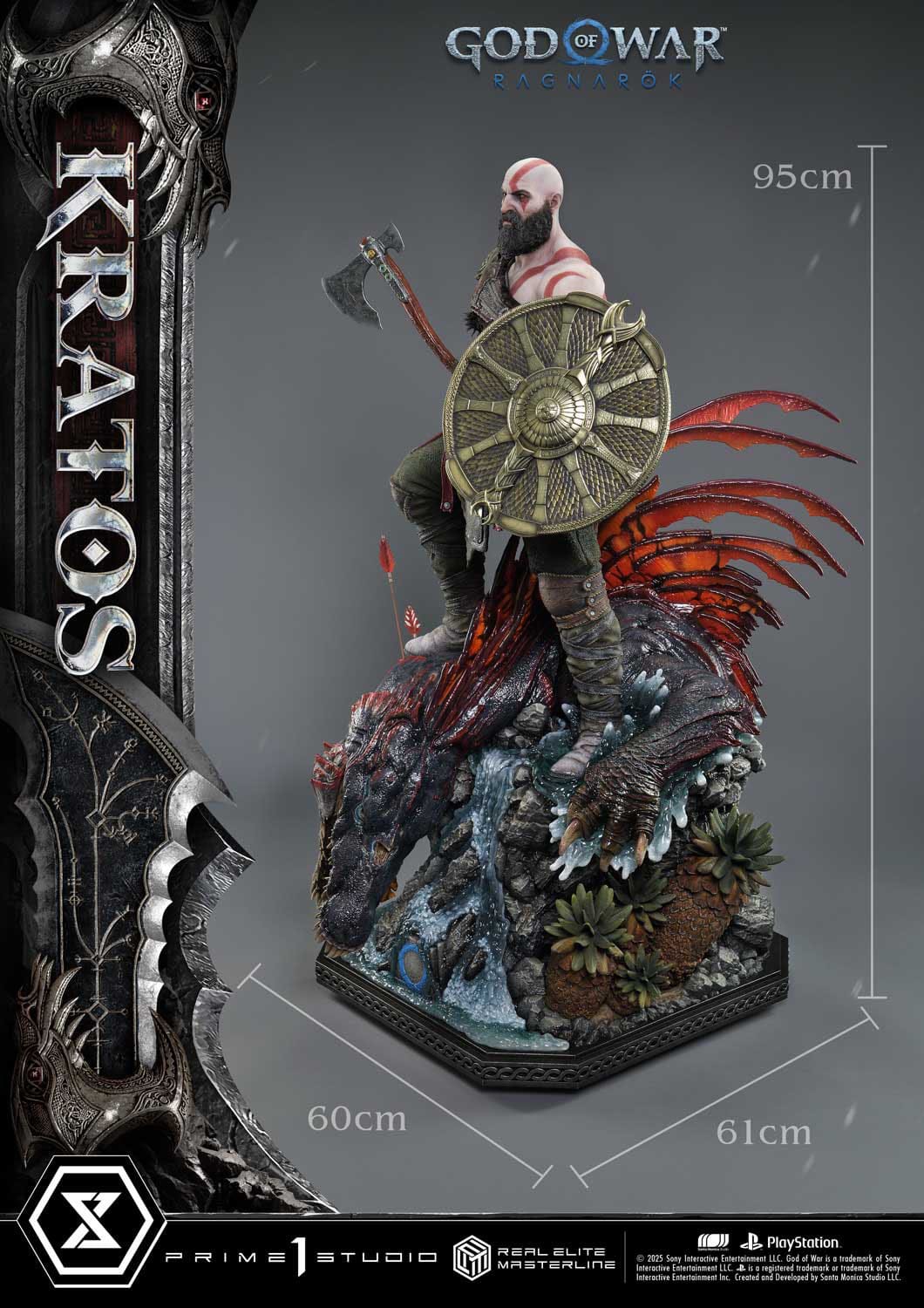 God of War: Ragnarok Real Elite Masterline Series Statue 1/3 Kratos Ultimate Version 95cm