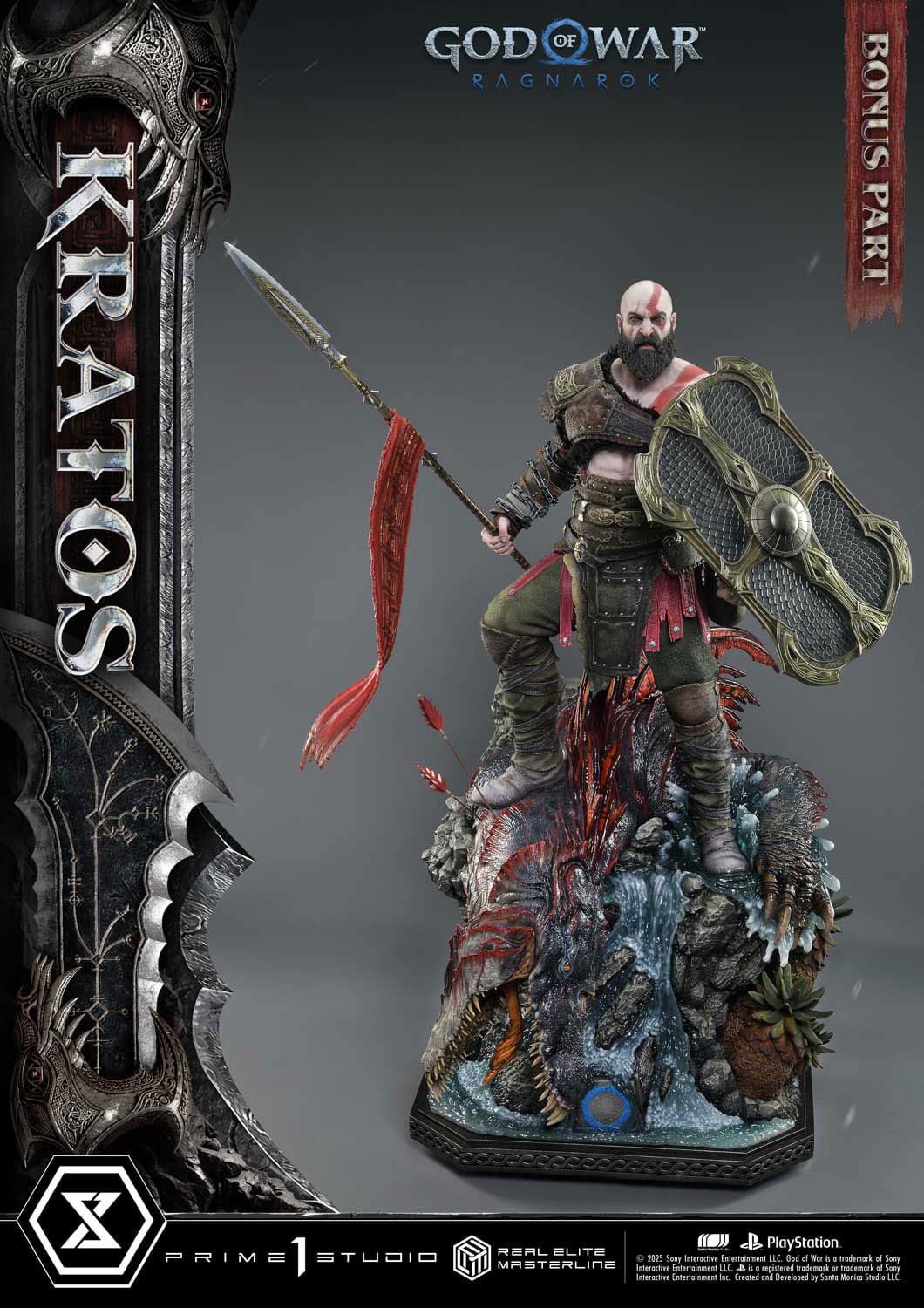 God of War: Ragnarok Real Elite Masterline Series Statue 1/3 Kratos Ultimate Bonus Version 95cm