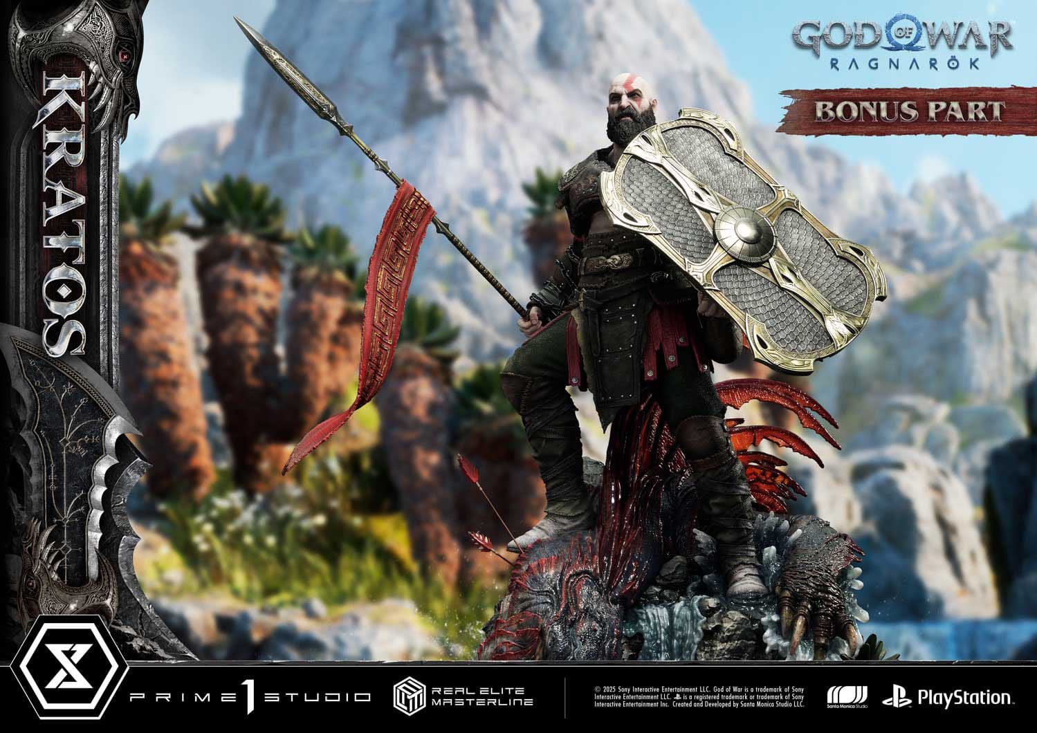 God of War: Ragnarok Real Elite Masterline Series Statue 1/3 Kratos Ultimate Bonus Version 95cm