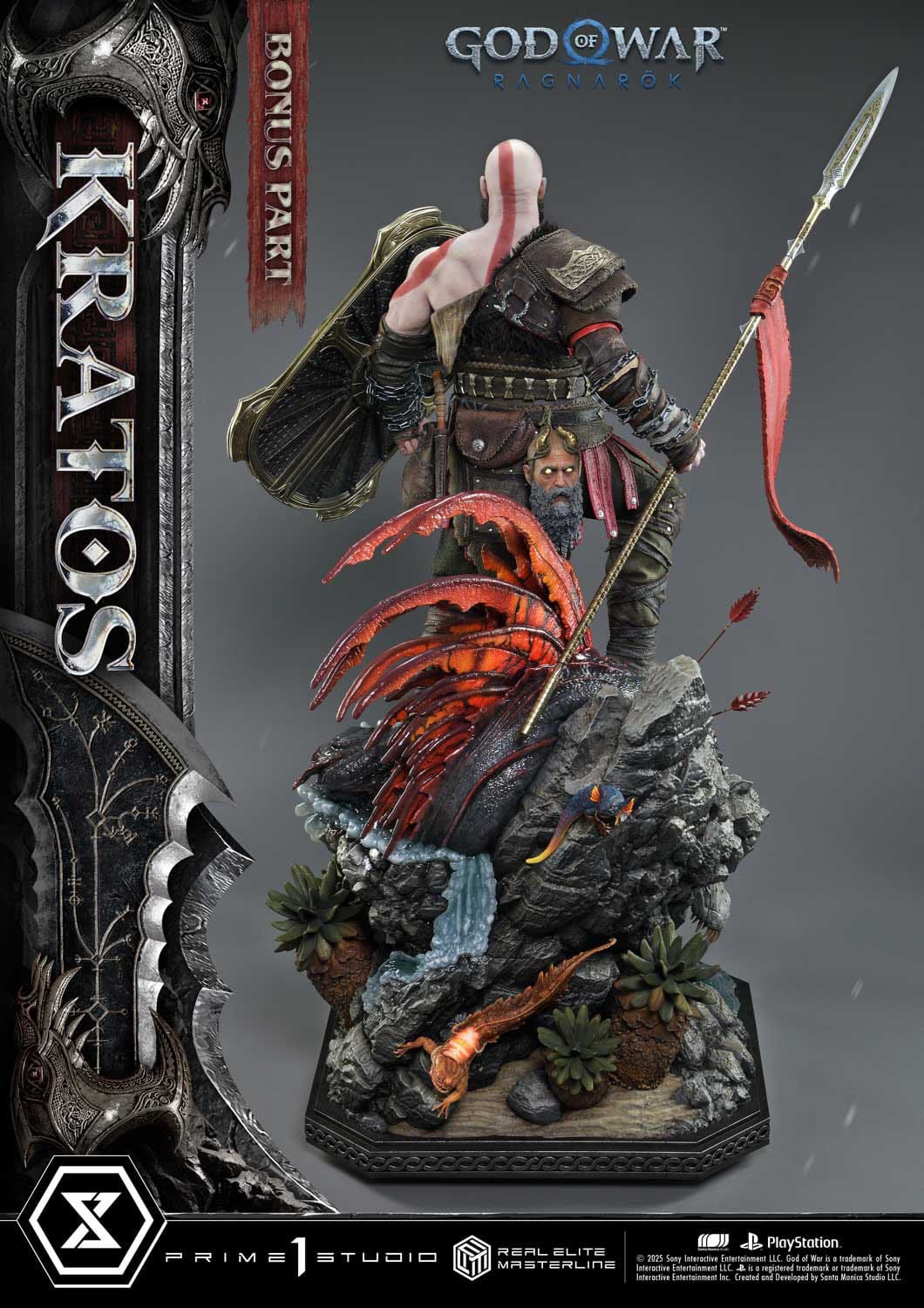 God of War: Ragnarok Real Elite Masterline Series Statue 1/3 Kratos Ultimate Bonus Version 95cm
